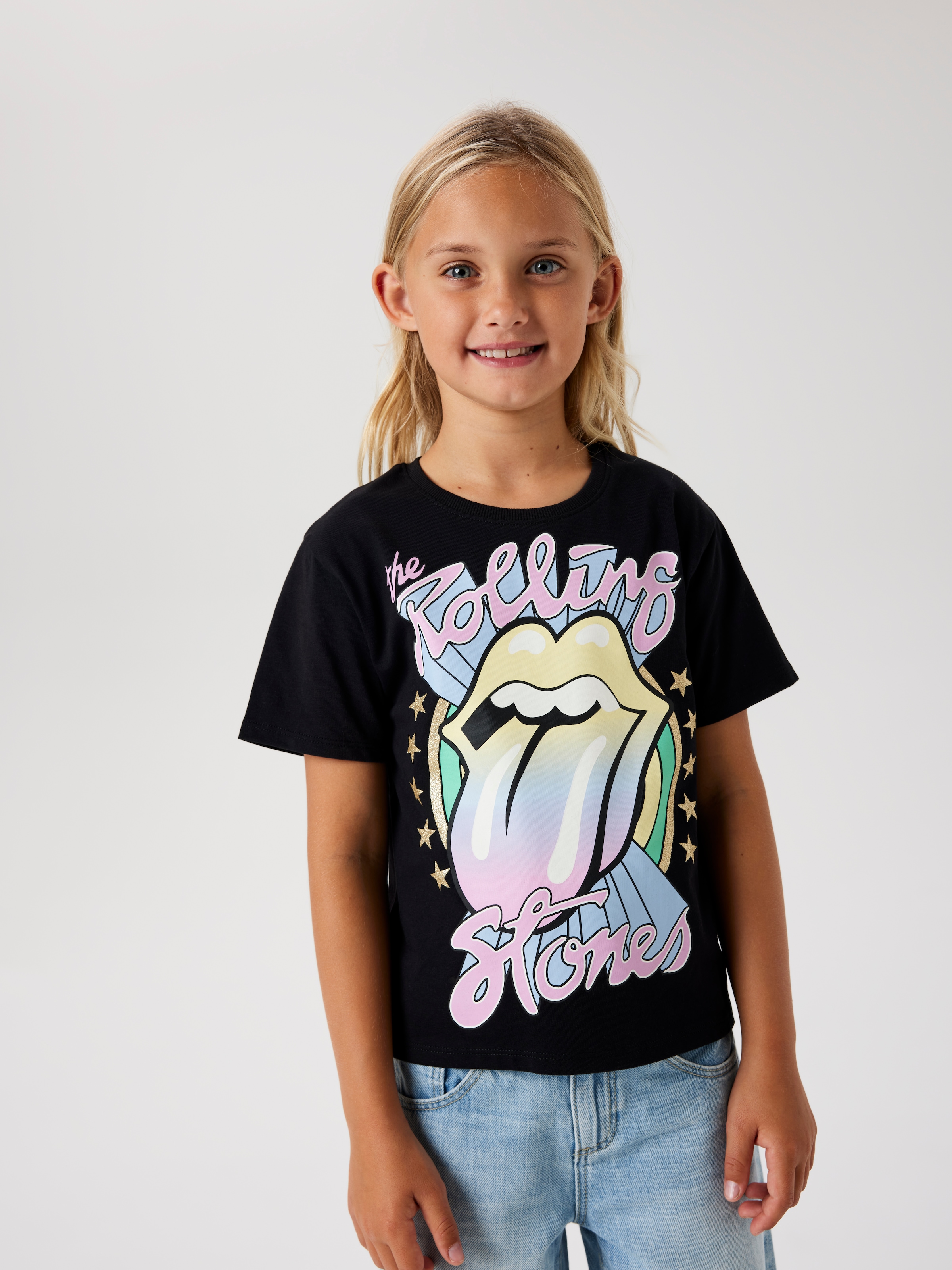 Name It T-Shirt »NKFDYSA ROLLINGS SS NREG TOP NOOS UNV« mit grossem Frontmotiv