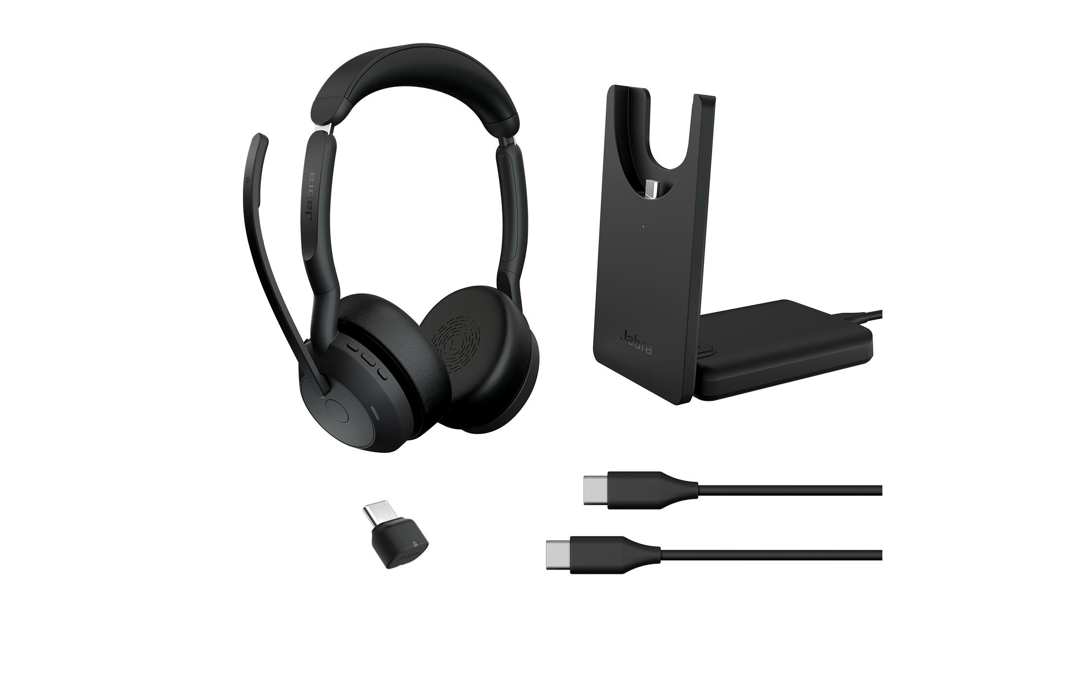 Jabra Headset »Evolve2 55 Duo UC US«, Active Noise Cancelling (ANC)