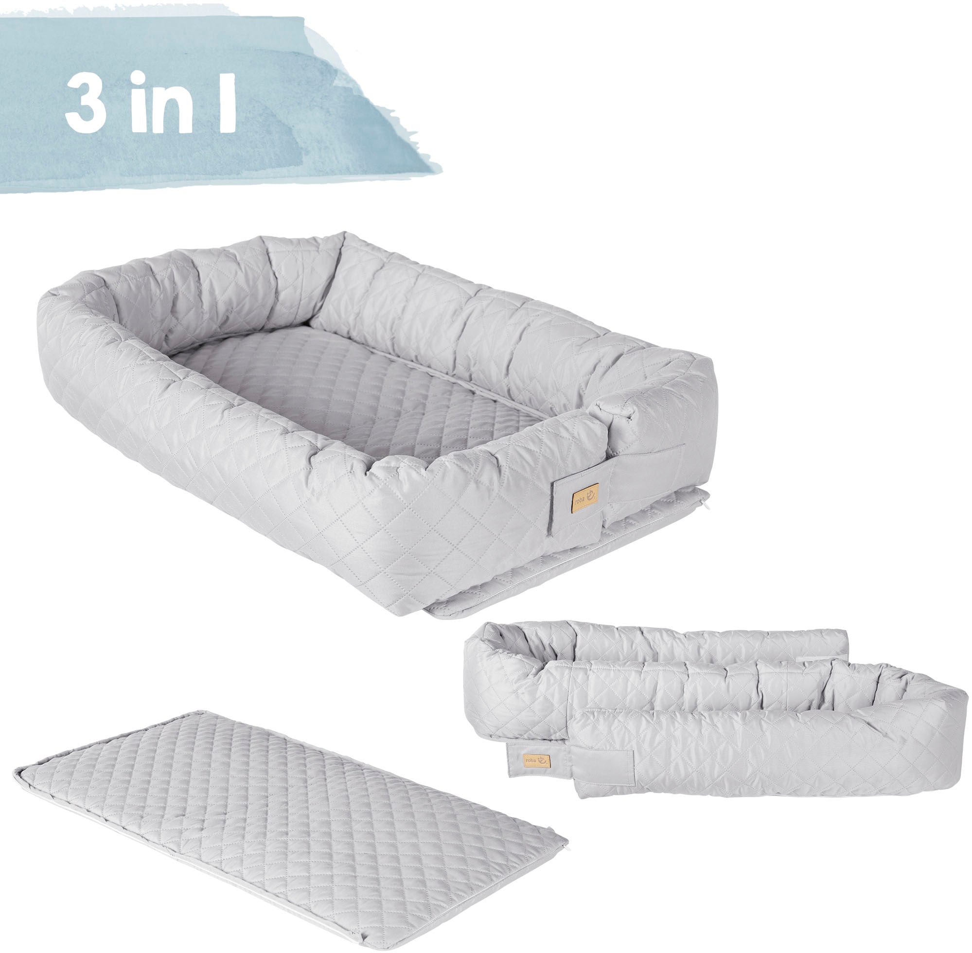 roba® Kuschelnest »Babyounge, roba Style, silberfarbengrau«, 3in1