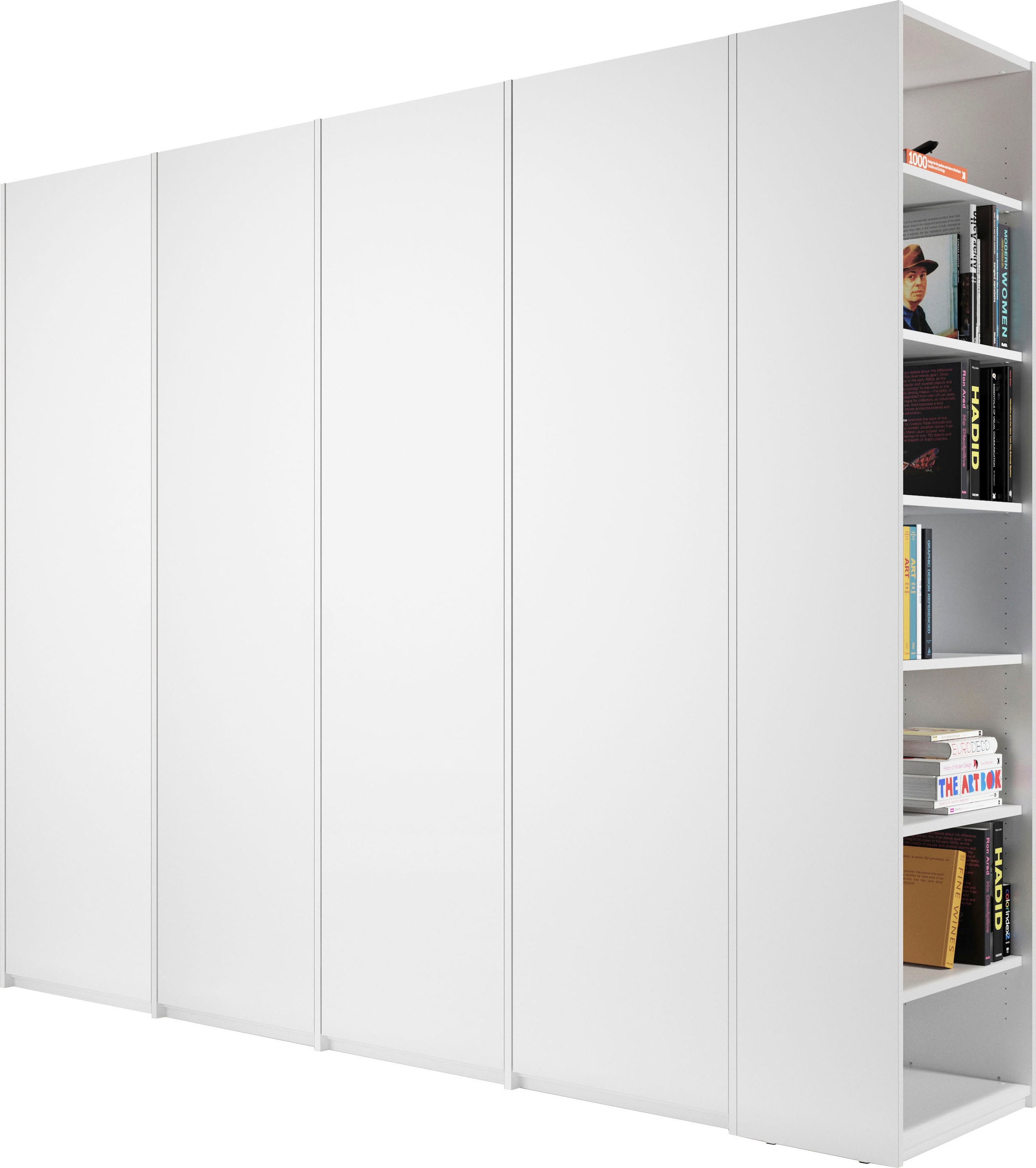 Müller SMALL LIVING Drehtürenschrank »Modular Plus Variante 7«, mit drei Anbauelementen, links oder rechts montierbarem Seitenregal