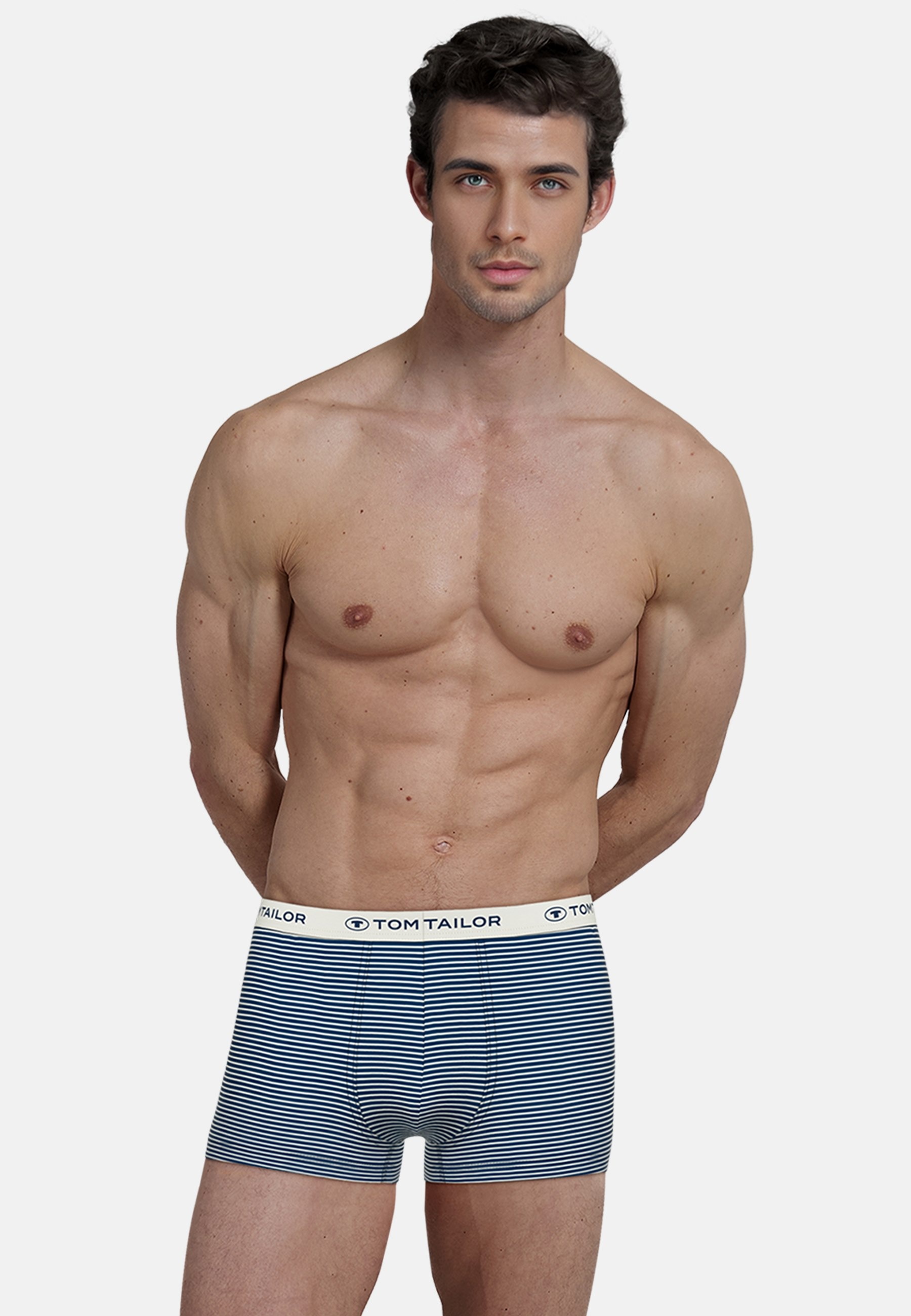 TOM TAILOR Boxershorts »Buffer«, (3er Pack), weich, bequem, eng, elastisch, Logobund, Baumwollmix