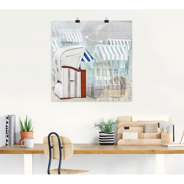 (1 Effekt«, Hintergrund Poster Wandaufkleber Artland »Strandkorb Leinwandbild, oder Wandbild | St.), kaufen versch. Strandbilder, Jelmoli-Versand als Grössen Alubild, online in