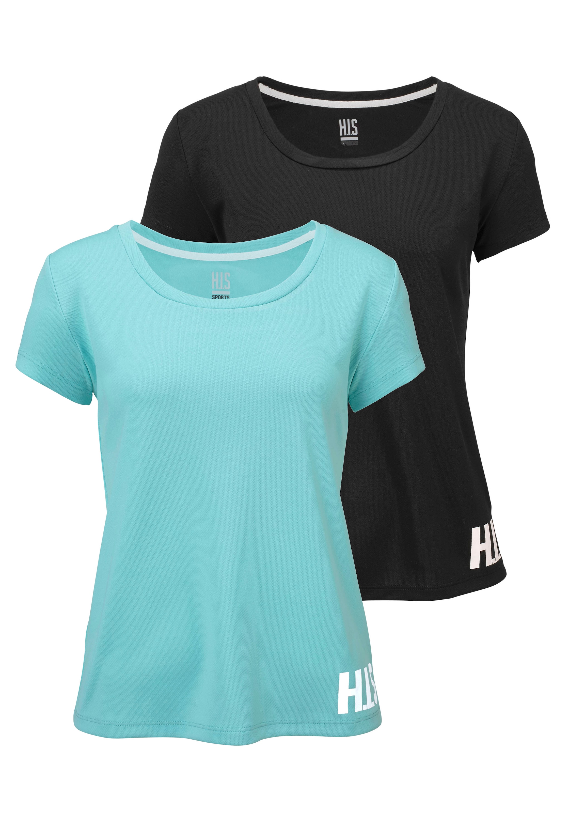 H.I.S Funktionsshirt Spar-Set, 2er-Pack, figurbetonter Schnitt, sportlicher Look, mit trendigem Logodruck