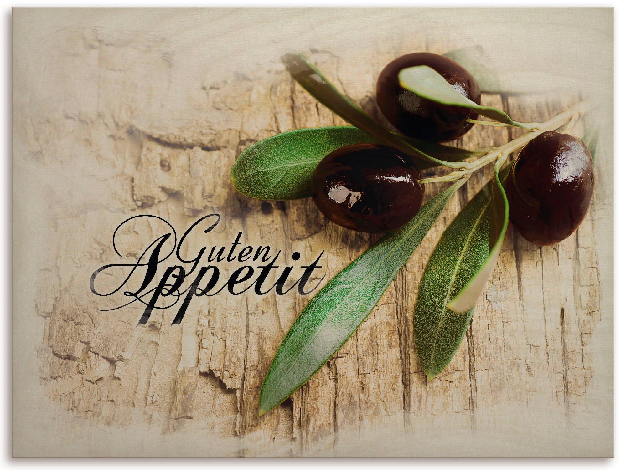 Trinken Holzbild St.) | Guten online Artland shoppen »Oliven Essen, (1 & Jelmoli-Versand Appetit«, Genuss,