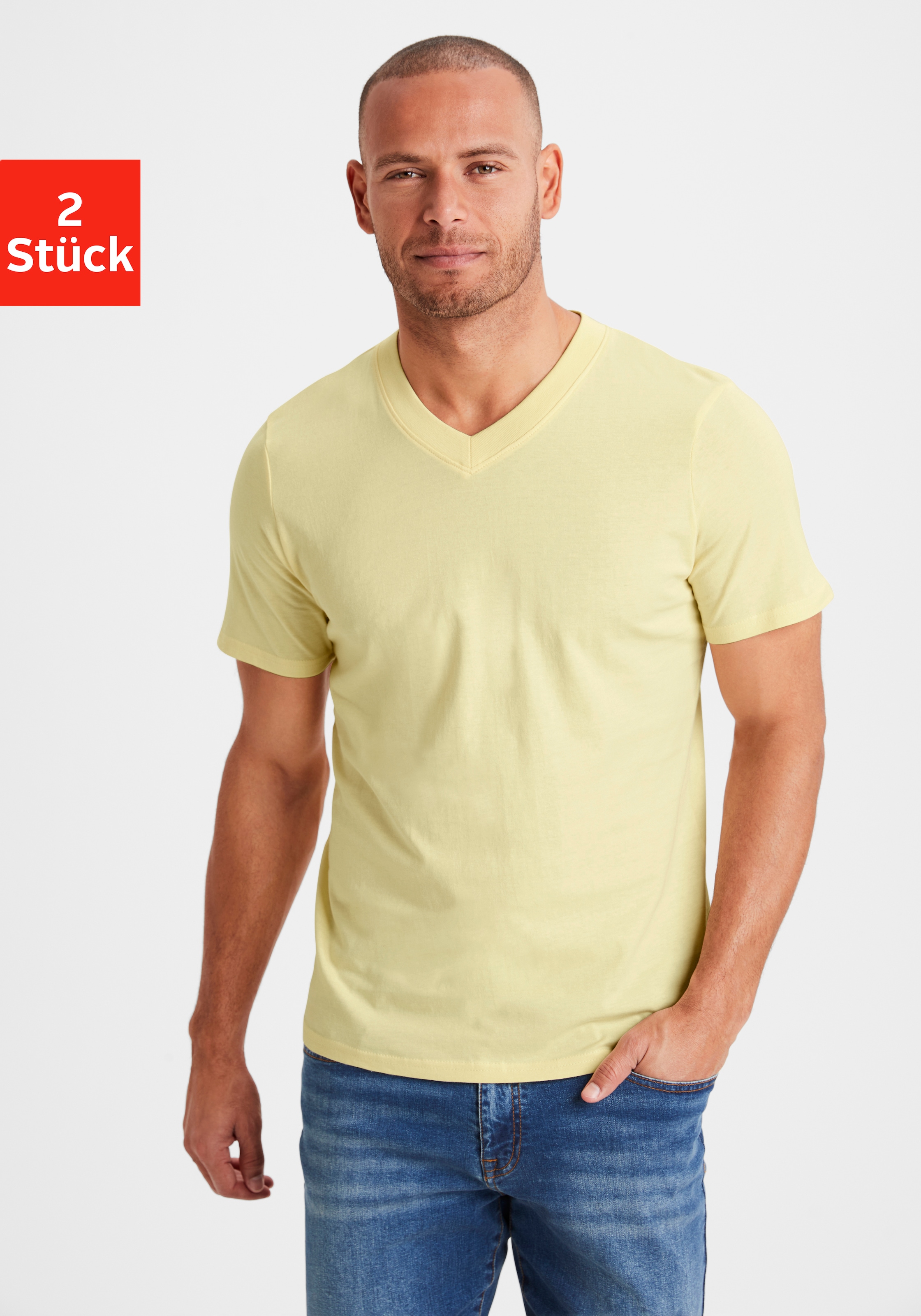 KangaROOS V-Shirt, (2er-Pack), ein online Jelmoli-Versand in | kaufen Form klassischer Must-Have