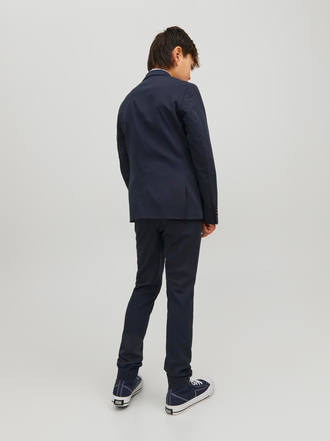 Jack & Jones Junior Kinderanzug »JPRSOLAR elastisch und pflegeleicht für besondere Anlässe«, (Set, 2 tlg.), slim fit, unifarben, modisch, slim fit, Web, Reverskragen