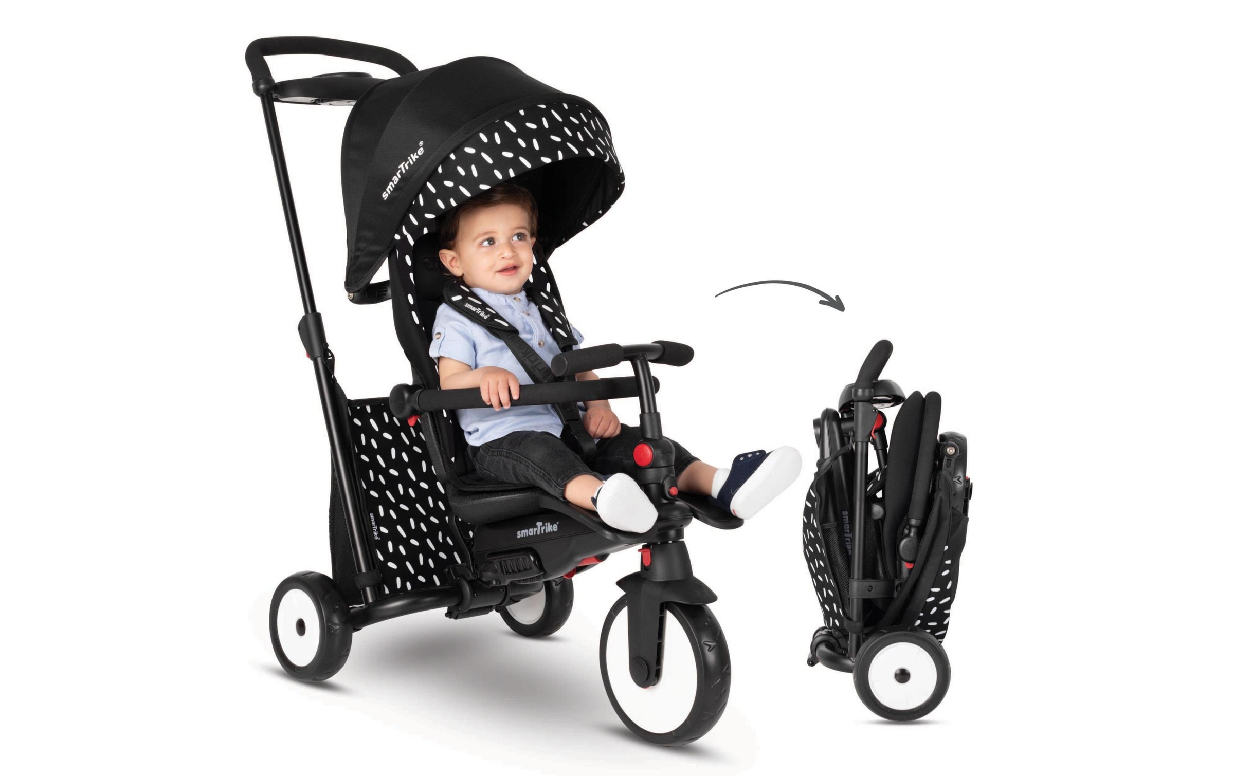 smarTrike® Dreirad-Kinderwagen »7 in 1 Schwarz/Weiss«, Dreirad 7 in 1