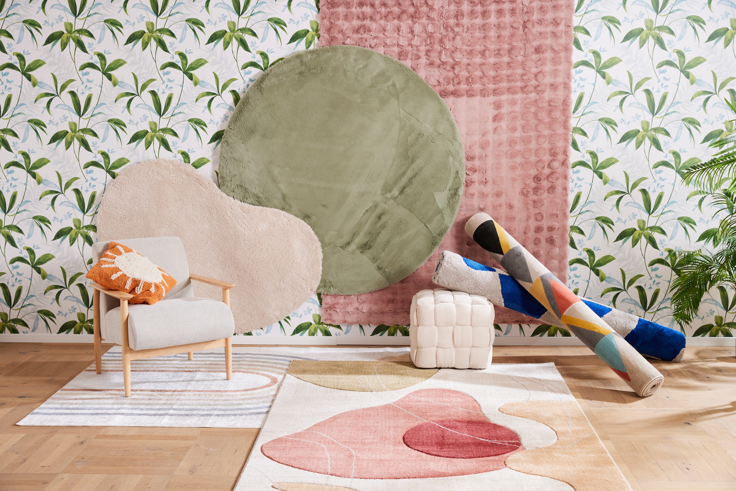LeGer Home by Lena Gercke Hochflor-Teppich »Halrum, einfarbig,«, organische Form