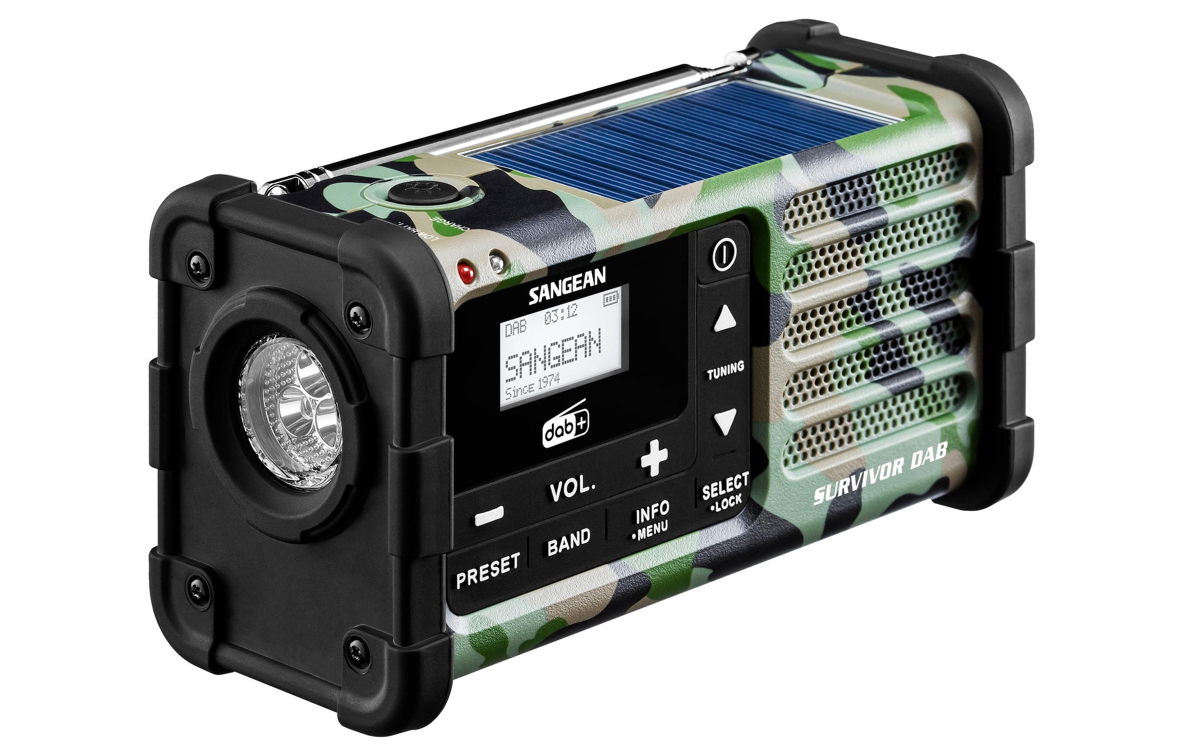 Sangean Digitalradio (DAB+) »Survivor DAB Camouflage«, (Digitalradio (DAB+)-FM-Tuner)