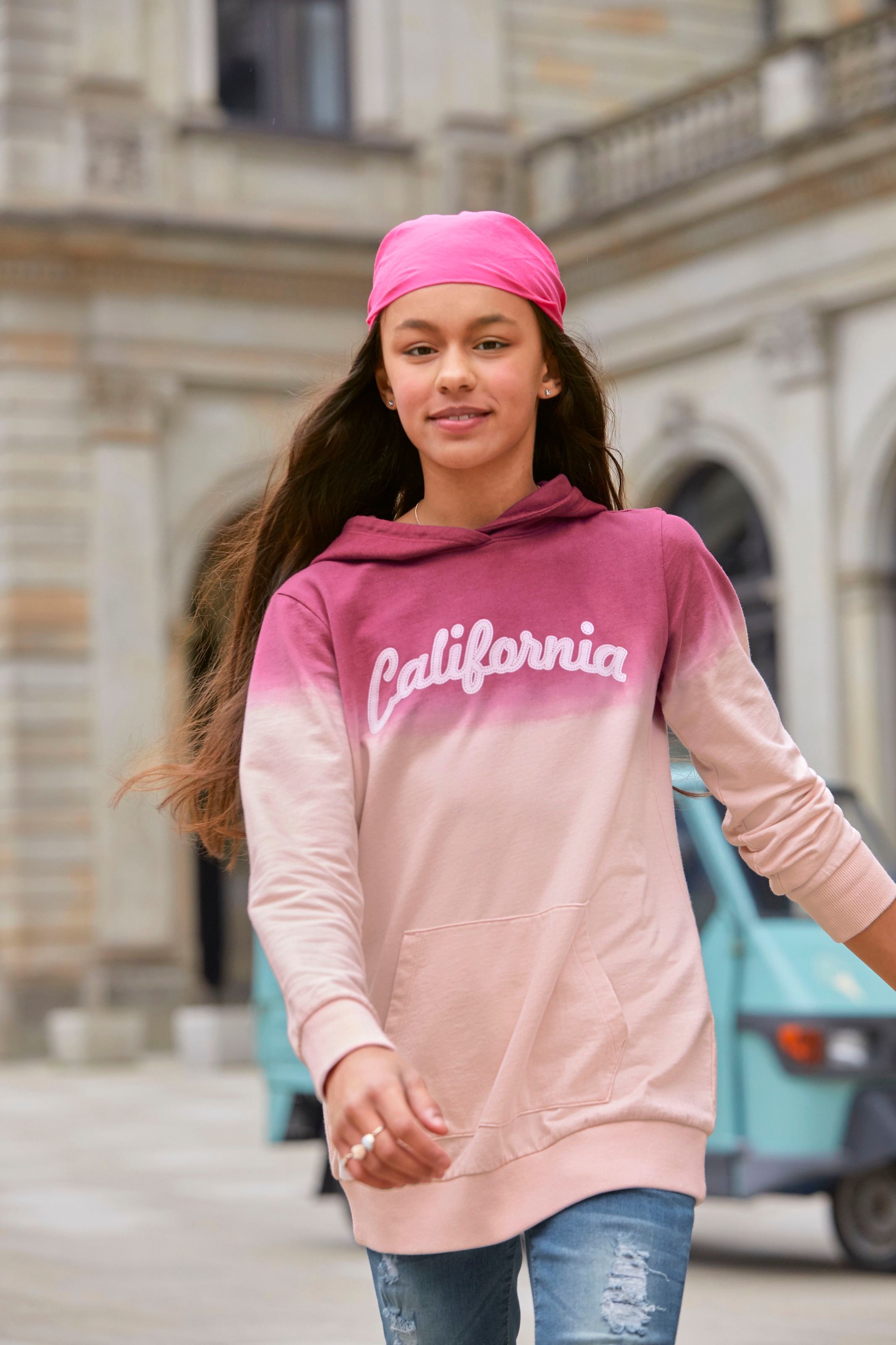 ✵ KIDSWORLD Kapuzensweatshirt »California«, längerer kaufen Jelmoli-Versand Form | in online
