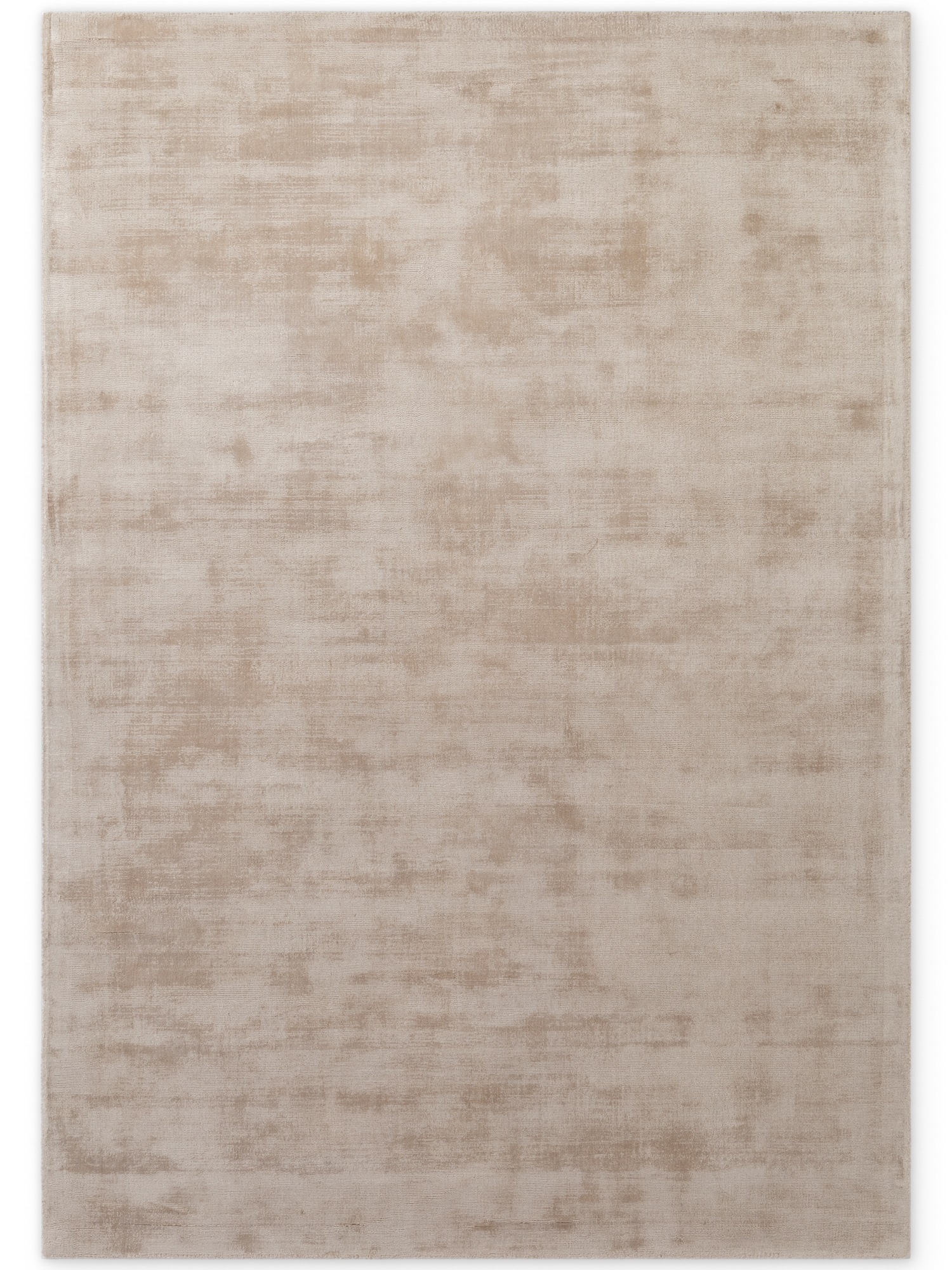 THE RUGS Vikosa Jane Viscose Soft Plain Rug Living Room in Beige | Size: 160cm x 230cm