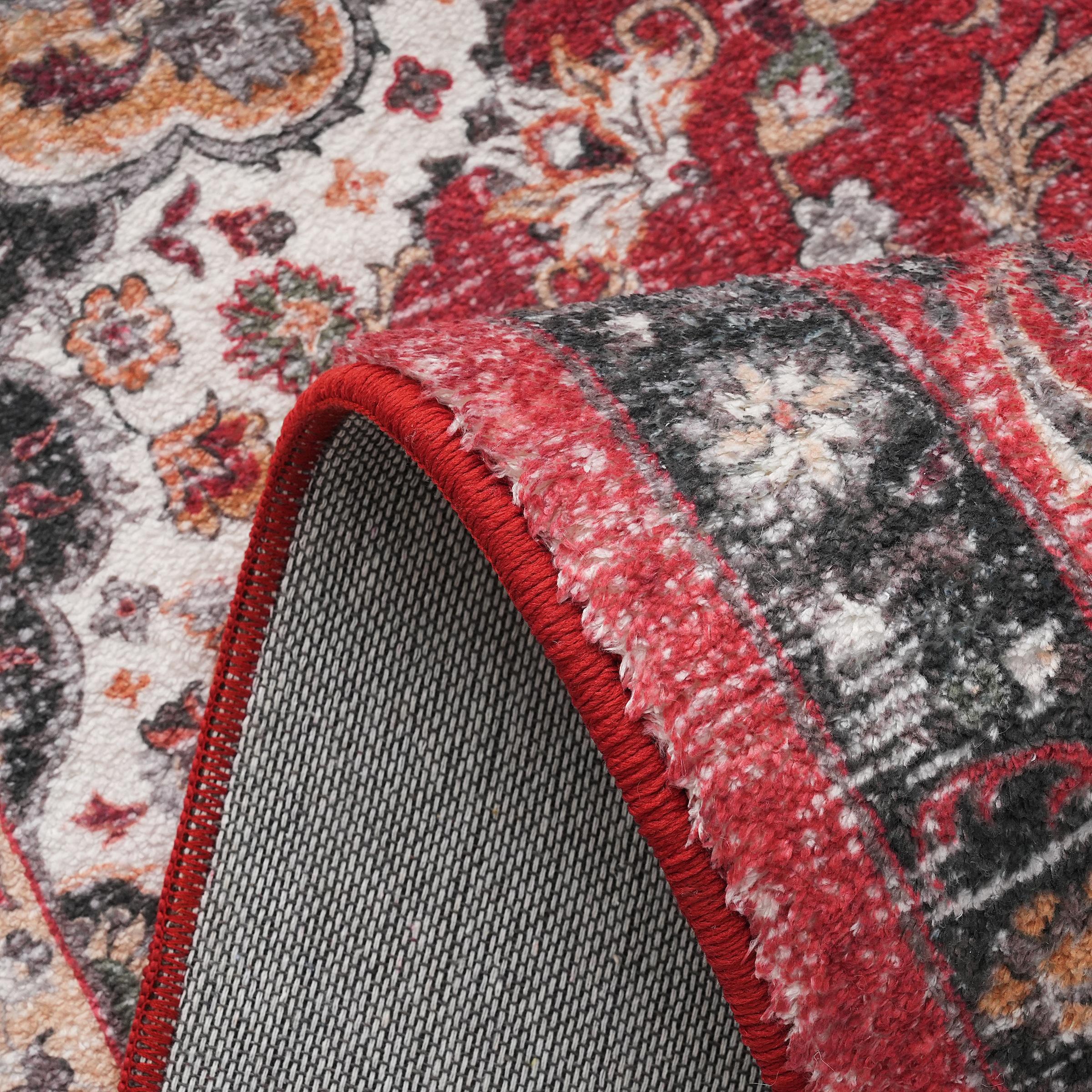 my home Teppich »Omar, Druckteppich, orientalisches Design, mehrfarbig, bedruckt«, rechteckig, 13 mm Höhe, Orient-Optik, Vintage Design, weich, Wohnzimmer, Schlafzimmer