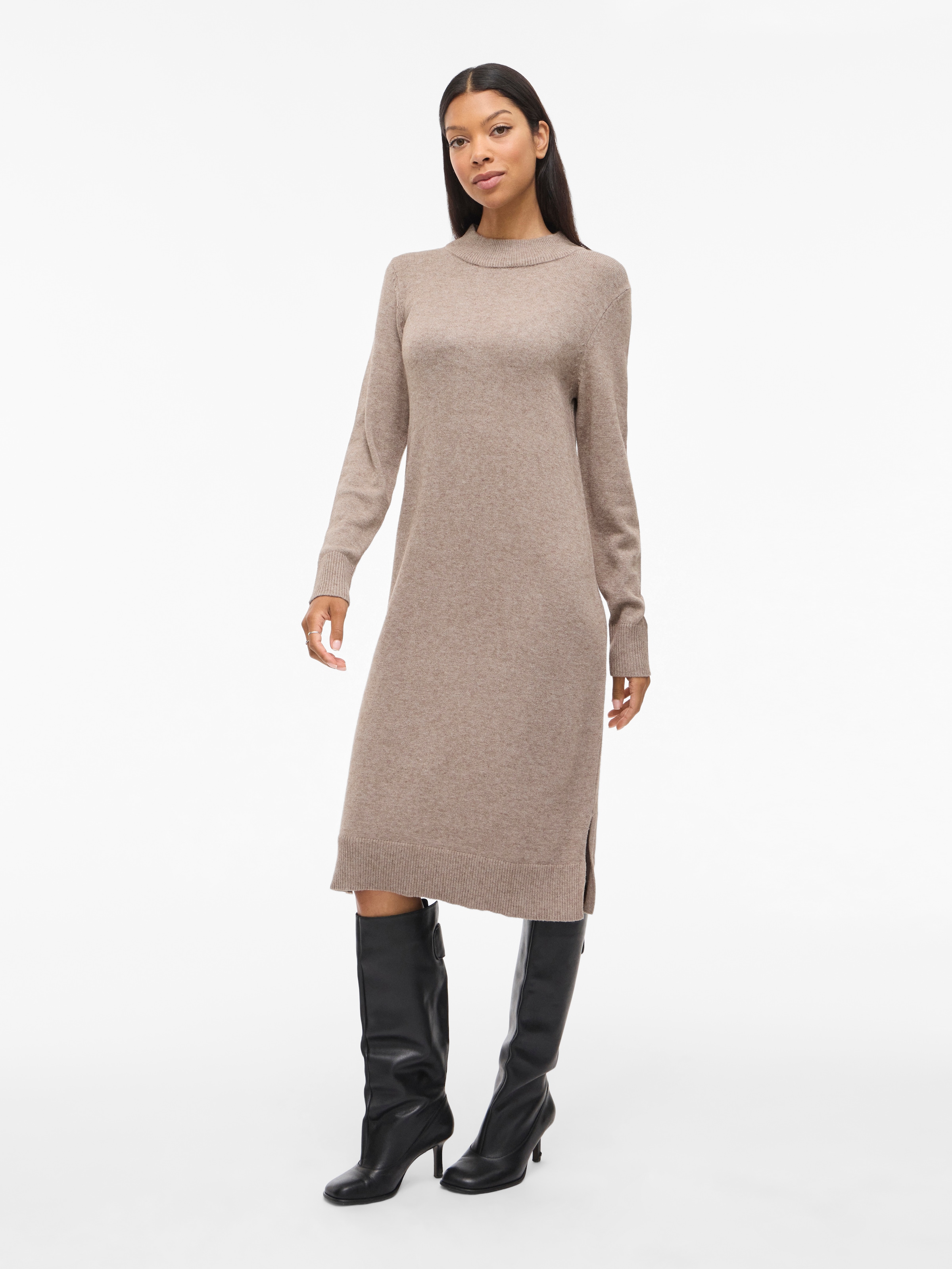 Vila Strickkleid »VIRIL CREW NECK L/S MIDI DRESS - NOOS«