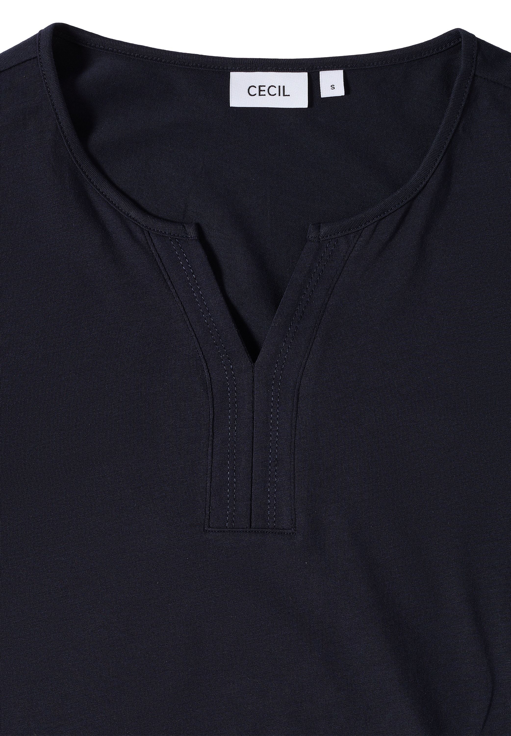 Cecil Tunikashirt, Split Neck, unifarben