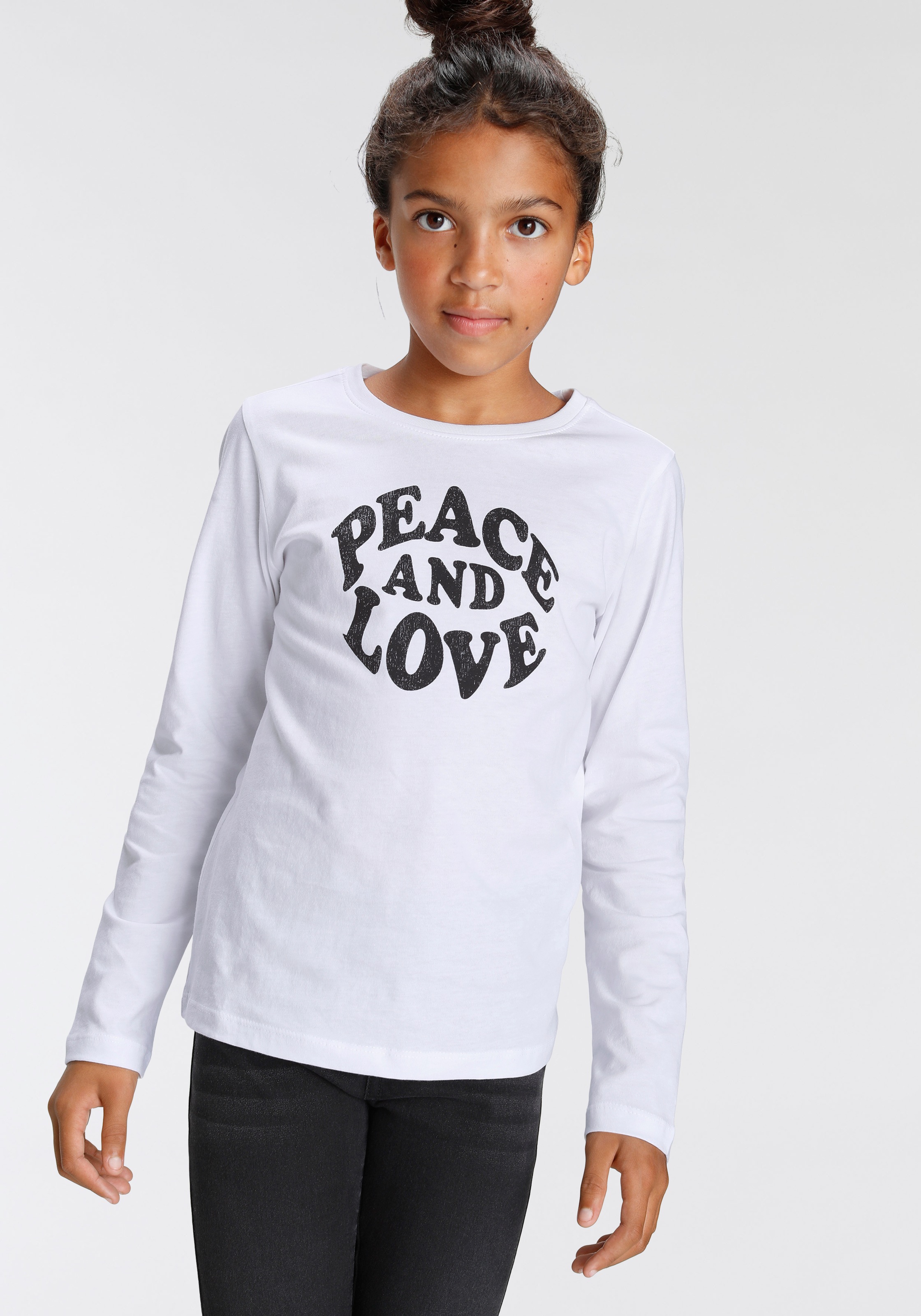 ✵ KIDSWORLD Langarmshirt »Peace and ordern Druck Jelmoli-Versand | online Love«