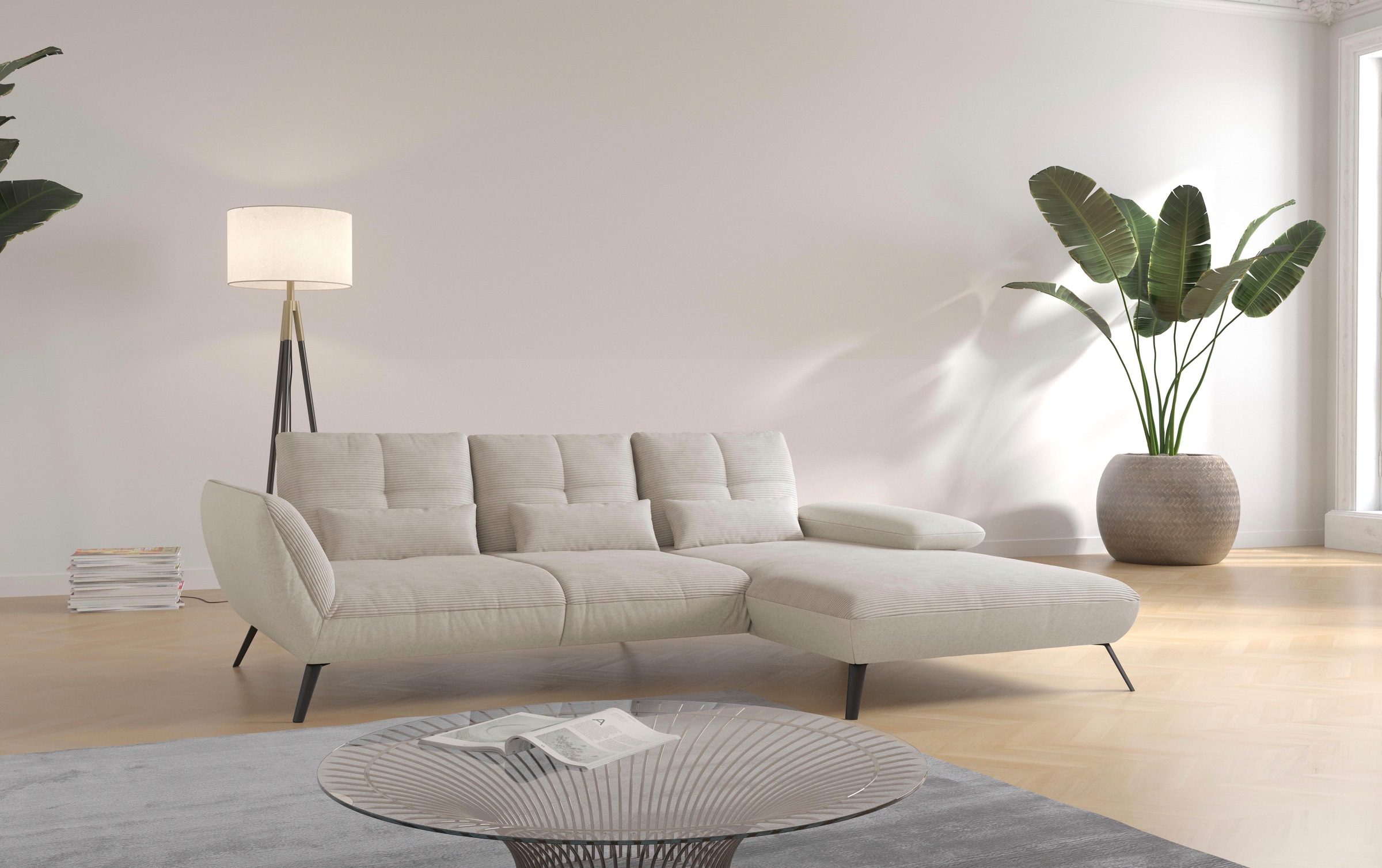 GOODproduct Ecksofa "Mikado L-Form" inkl. Sitztiefenverstellung und Armteilverstellung