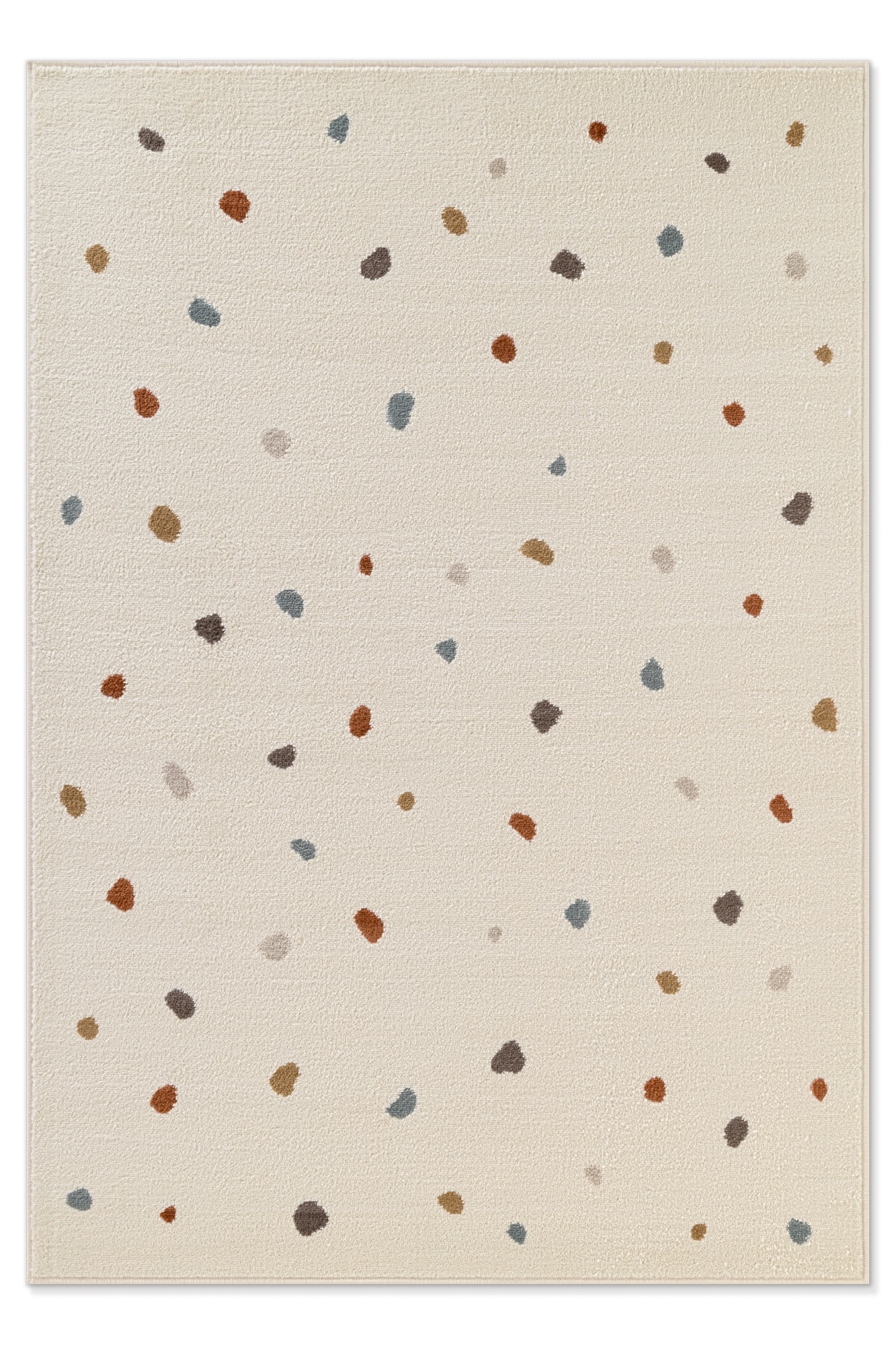 THE RUGS Adventures Kids Rug Funny Dots Polypropylene Low Pile Playroom Rug in Cream | Size: 200cm x 290cm