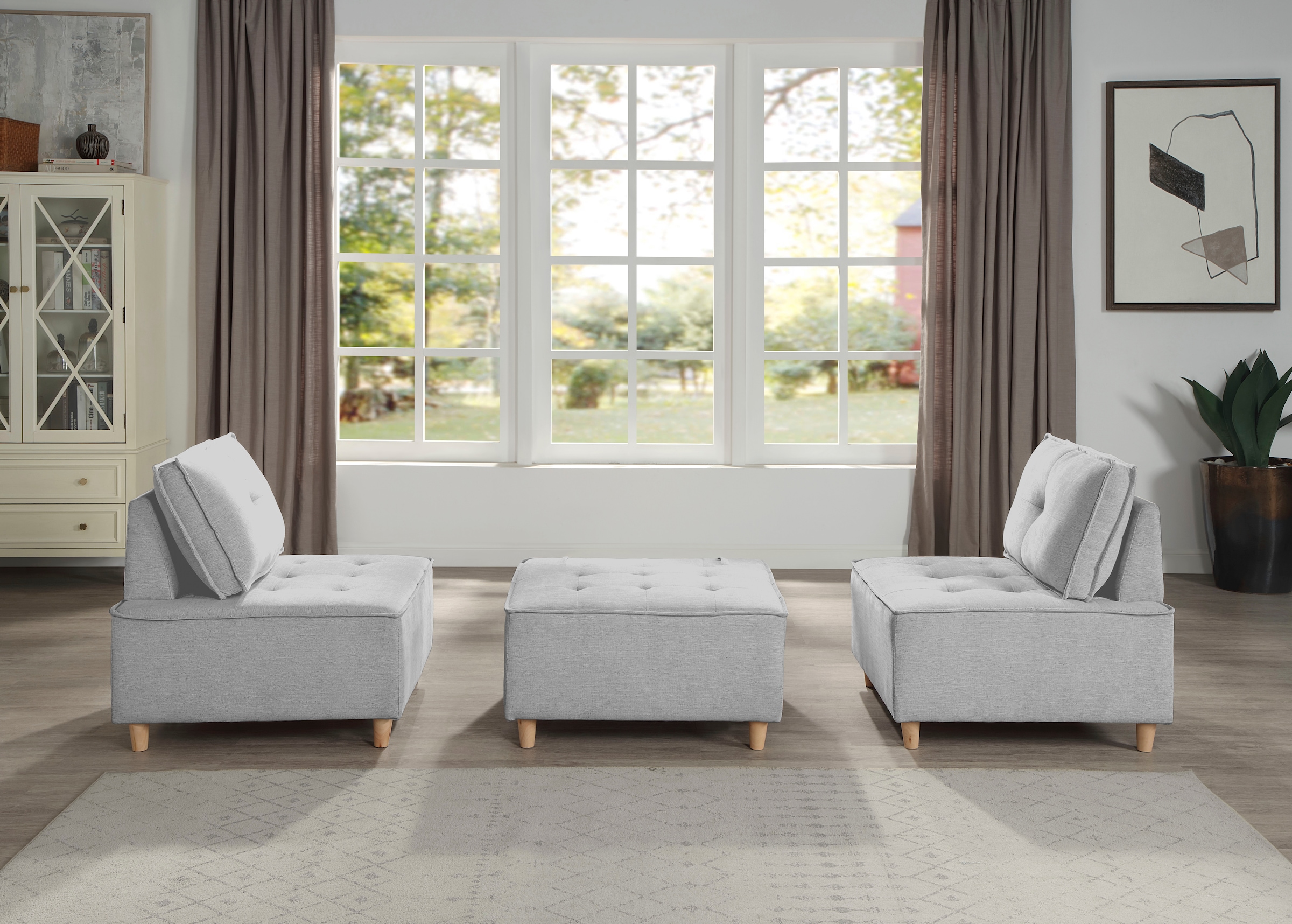 RAUM.ID Sessel »Flexid«, (1 St.), modular erweiterbar zum Sofa, inkl. Rückenkissen, Chenille-Bezug