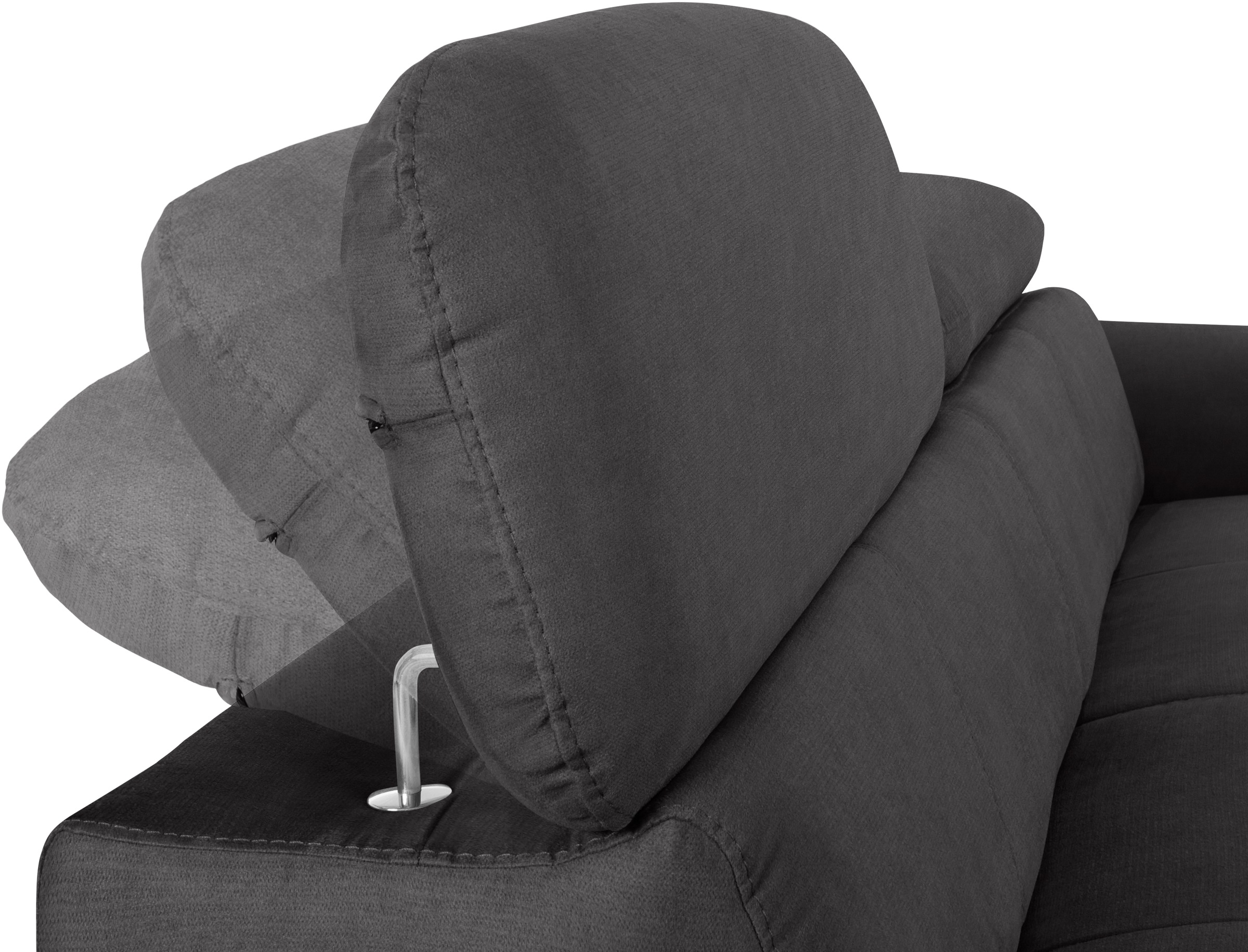 COTTA 3-Sitzer »Chef«, Big-Sofa mit Kopfteilverstellung, edle Metallkufen