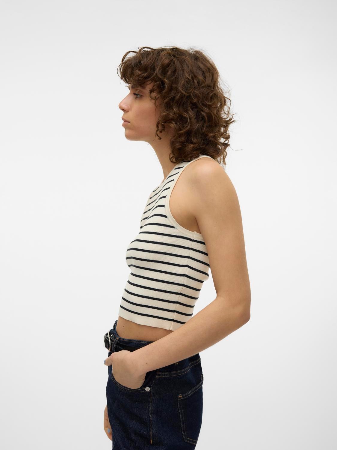 Vero Moda Strickpullover »VMGINNY SL O-NECK CROP TOP NOOS«, Stricktop in kurzer Form
