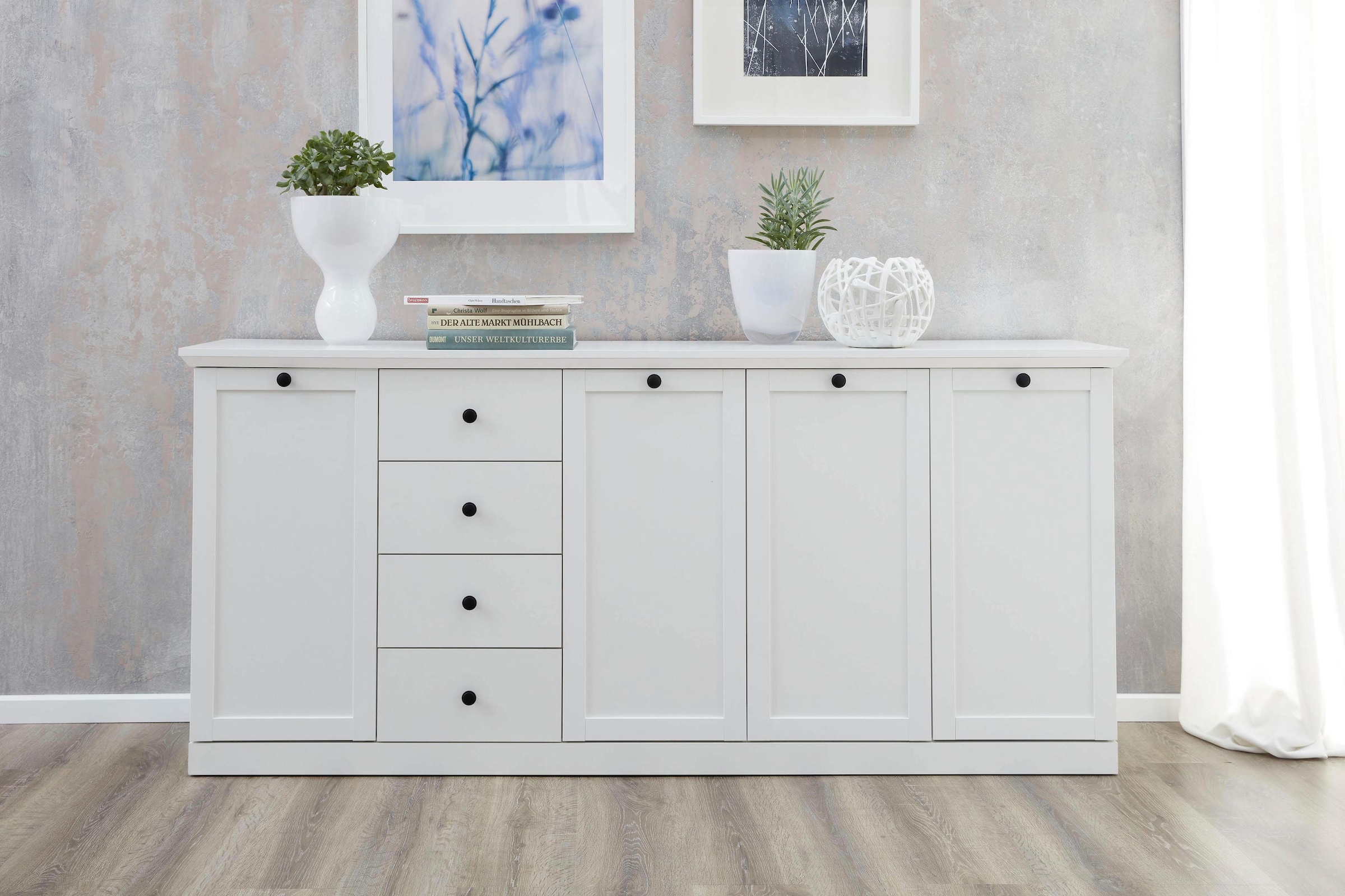 Home affaire Sideboard »Örebro«, zeitloser Landhausstil, mit Vollauszug