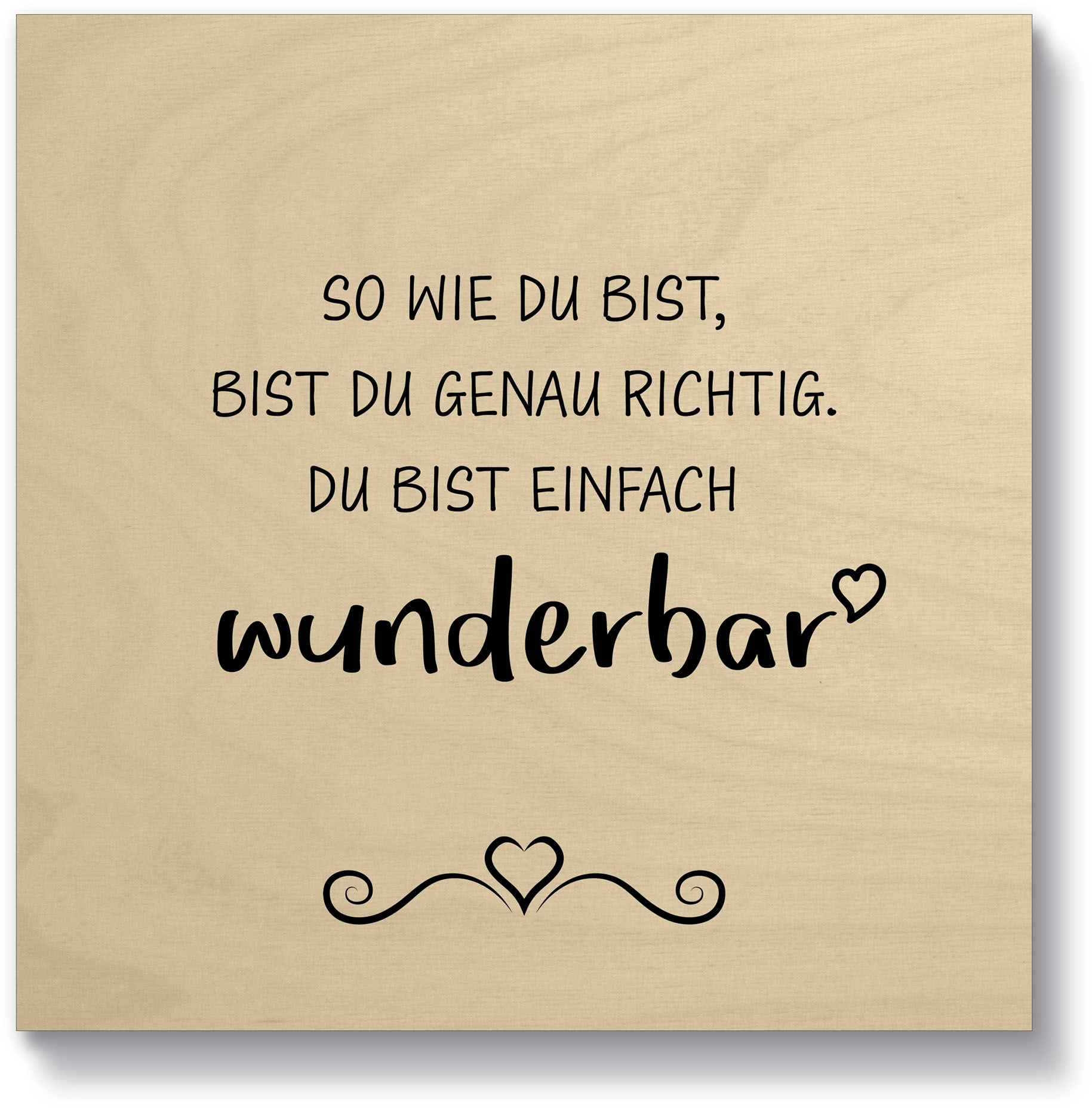 Holzbild »Wunderbar«, Sprüche & Texte, (1 St.)