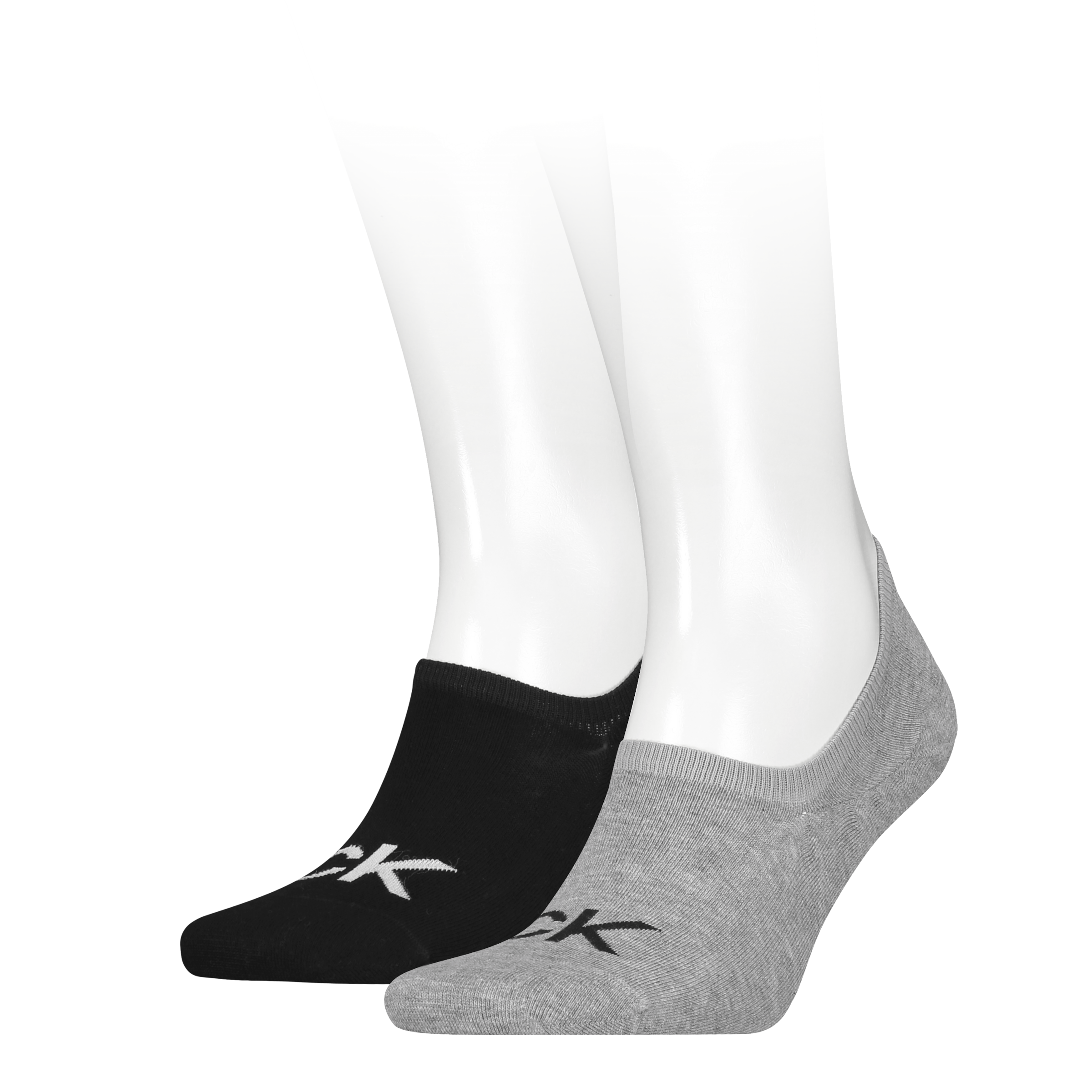 Calvin Klein Jeans Füsslinge »CK MEN FOOTIE HIGH CUT 2P LOGO«, (2 Paar), Verstärkte Ferse und Spitze für zusätzliche Strapazierfähigkeit