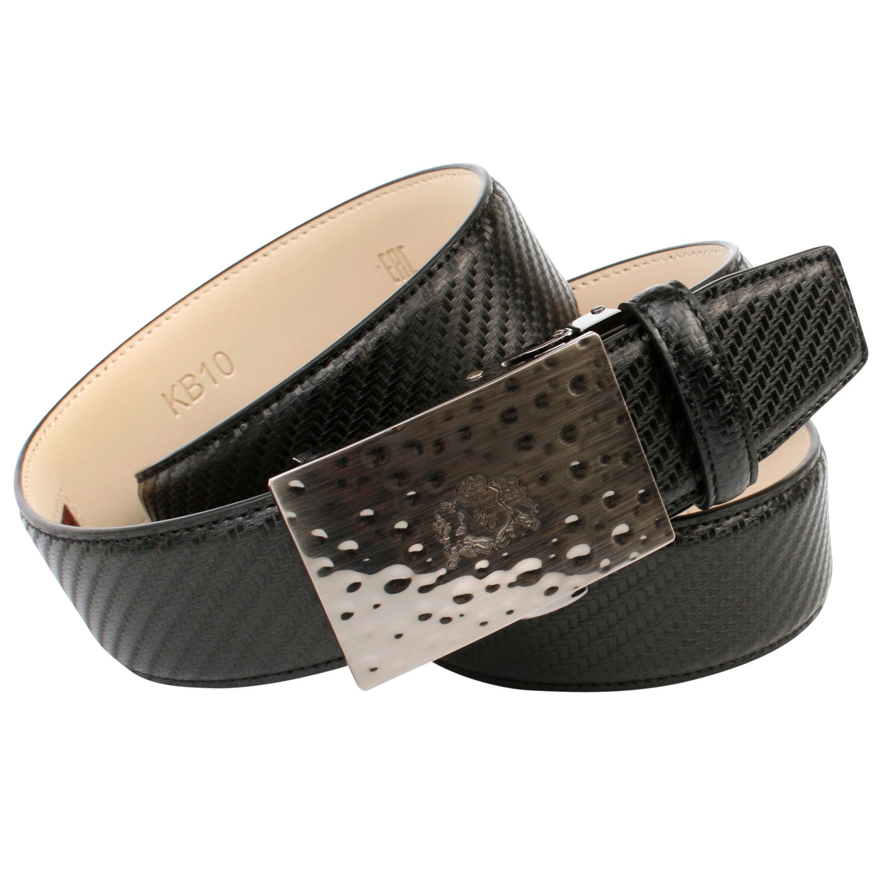 Anthoni Crown Ledergürtel, mit Carbon-Prägung und gehämmerter Schnalle  online shoppen | Jelmoli-Versand | Anzuggürtel
