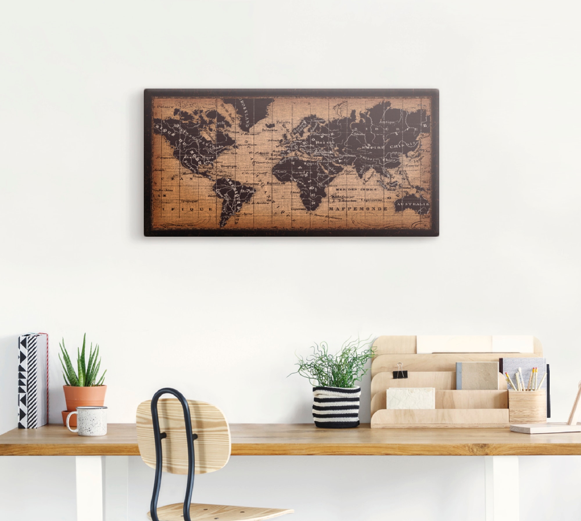 Artland Wandbild »Alte Weltkarte«, Landkarten, (1 St.), als Leinwandbild, Poster, Wandaufkleber in verschied. Grössen