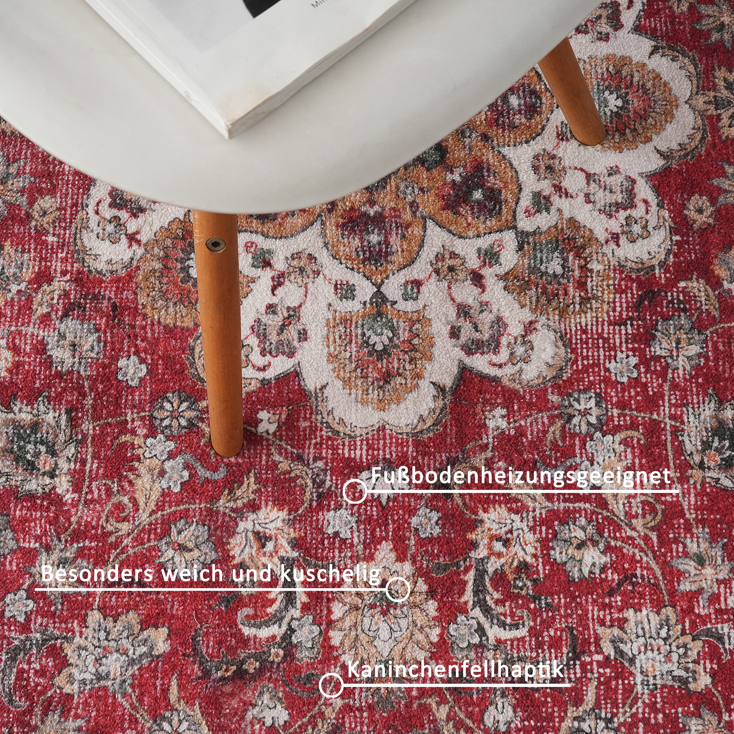 my home Teppich »Omar, Druckteppich, orientalisches Design, mehrfarbig, bedruckt«, rechteckig, 13 mm Höhe, Orient-Optik, Vintage Design, weich, Wohnzimmer, Schlafzimmer