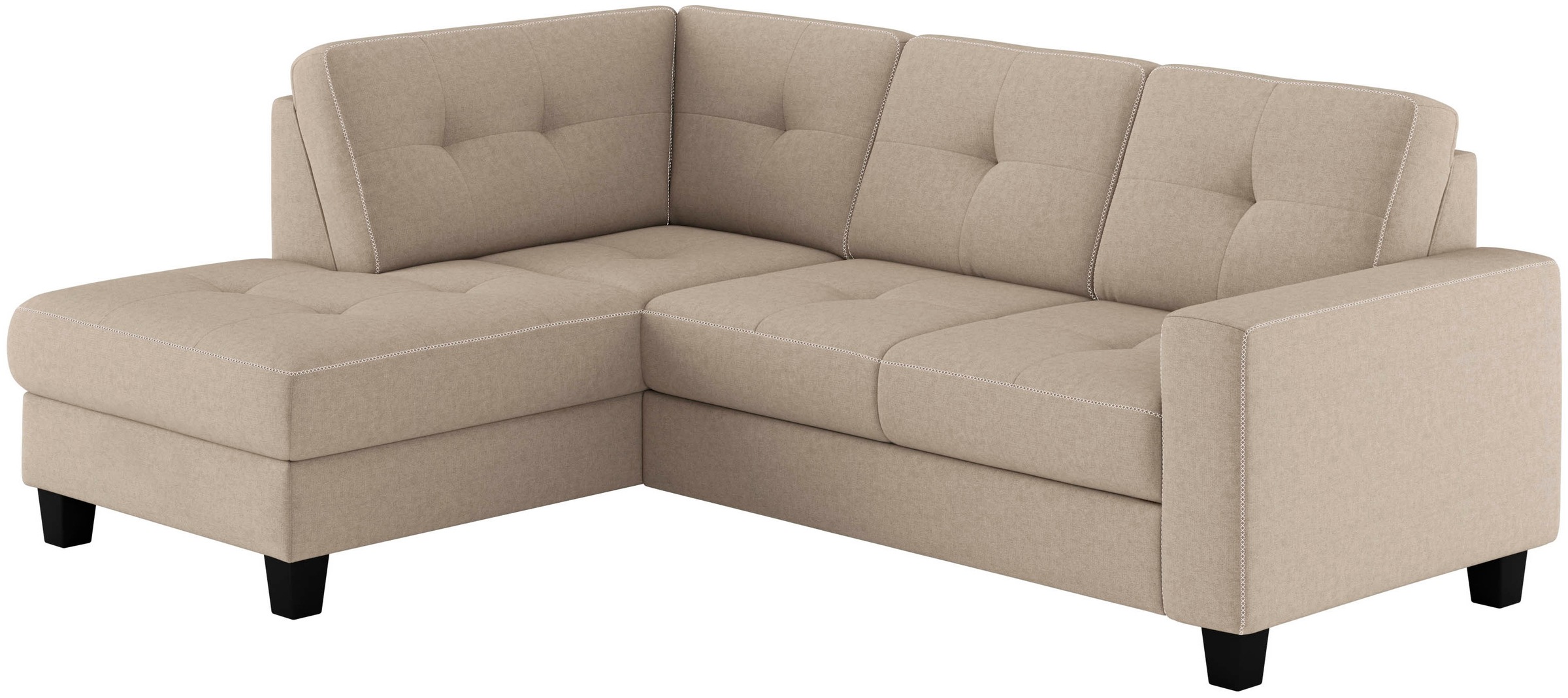 Places of Style Ecksofa »Varese«, Kreuznaht in beige