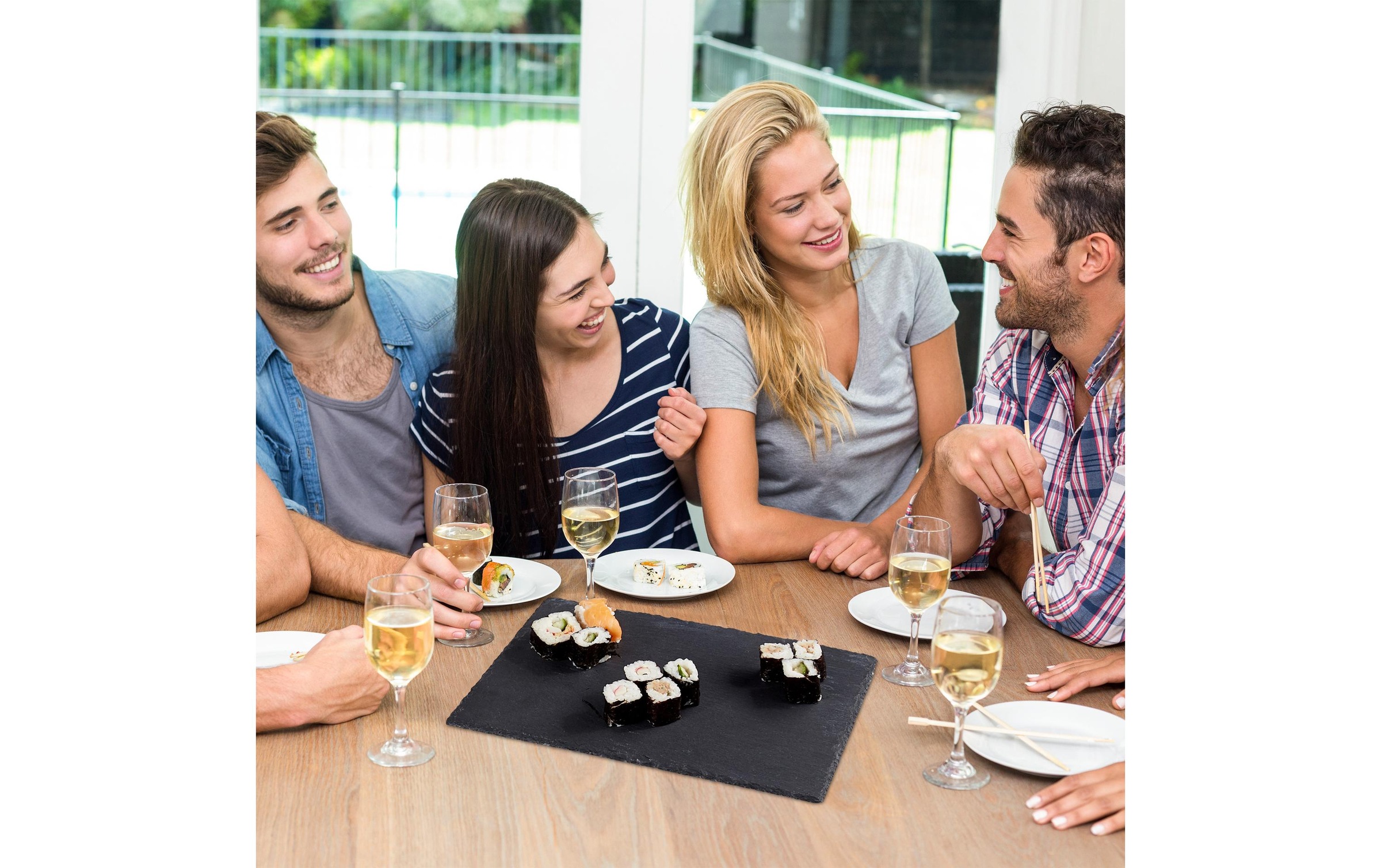relaxdays Servierplatte »Anthrazit, 6 Stück«