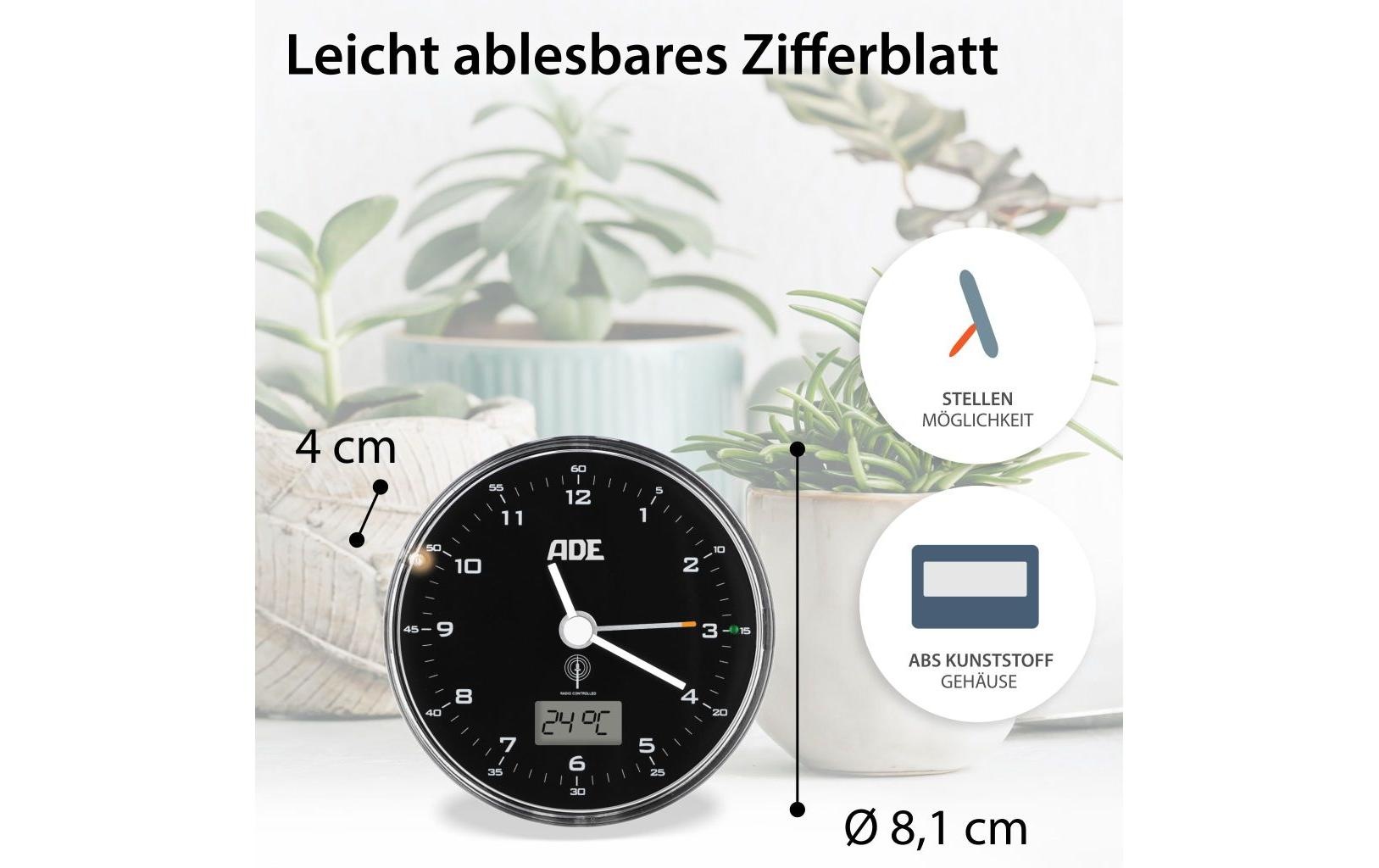 ADE Funkwecker »45299 x 4 cm Schwarz«