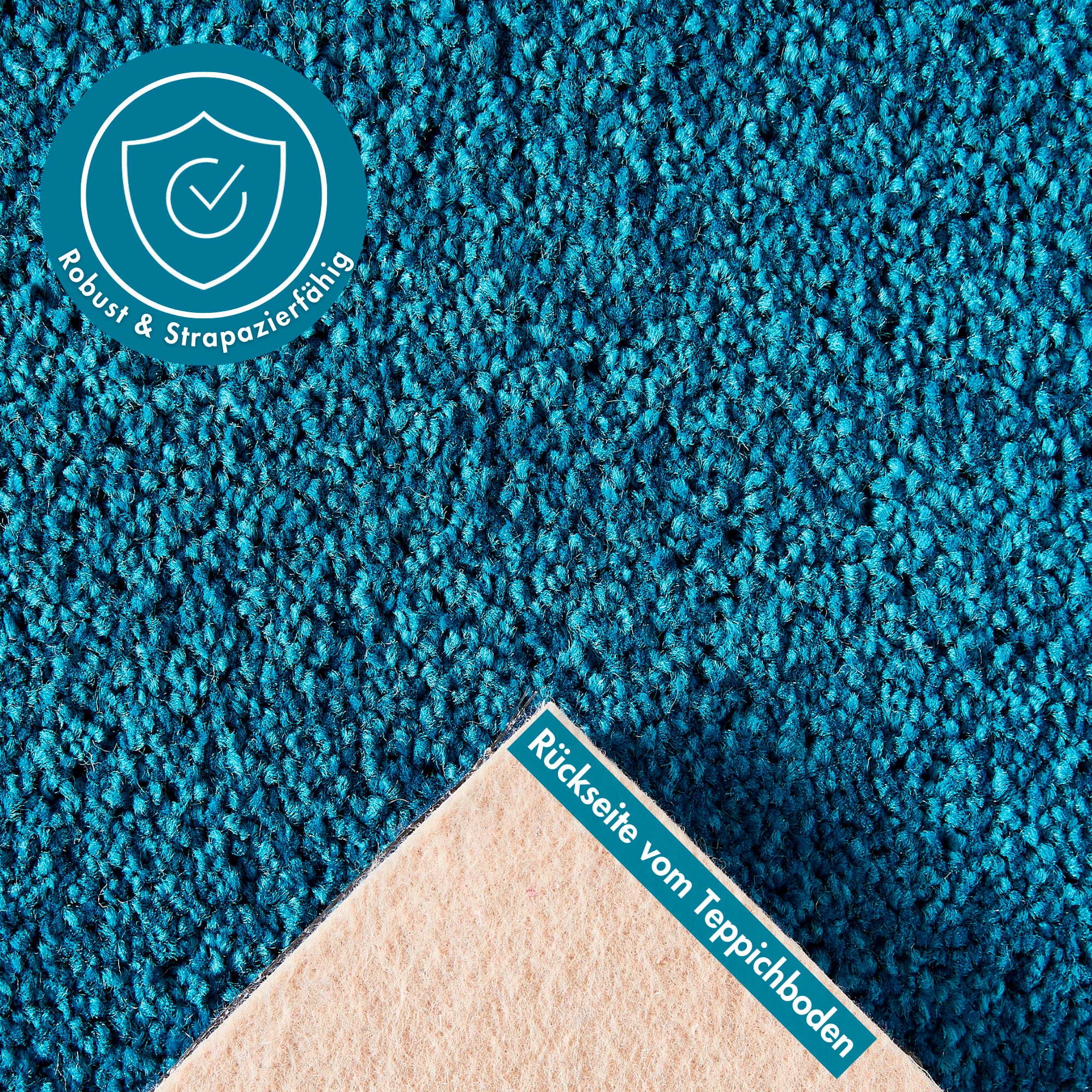 Andiamo Teppichboden »Sophie, Frisee-Velours, Made in Netherlands«, rechteckig, 4,5 mm Höhe, Uni Farben, Breite 400 cm oder 500 cm, strapazierfähig & pflegeleicht