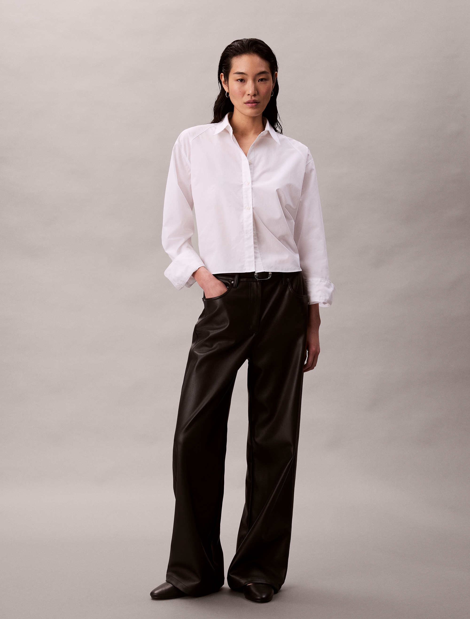 Calvin Klein Jeans Lederimitathose »FAUX LEATHER 5PKT PANT« Regular fit