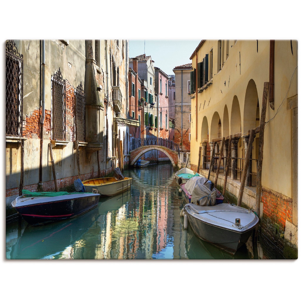 Artland Wandbild »Boote auf Kanal in Venedig«, Italien, (1 St.)