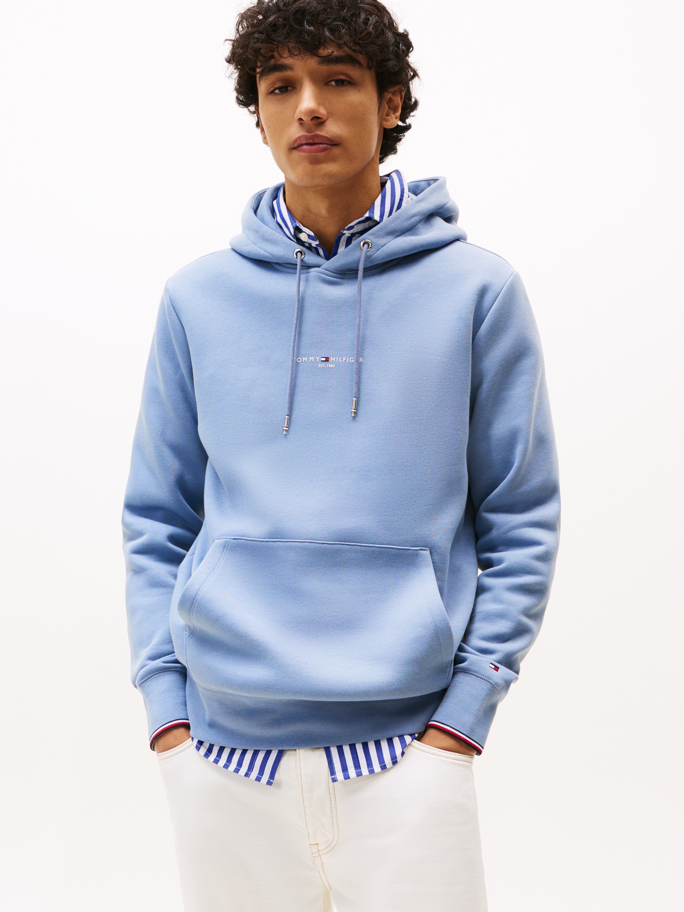 Tommy Hilfiger Hoodie »TOMMY LOGO TIPPED HOODY«, Tommy-Tape innen am Ausschnitt, Flag-Stickerei am Ärmel