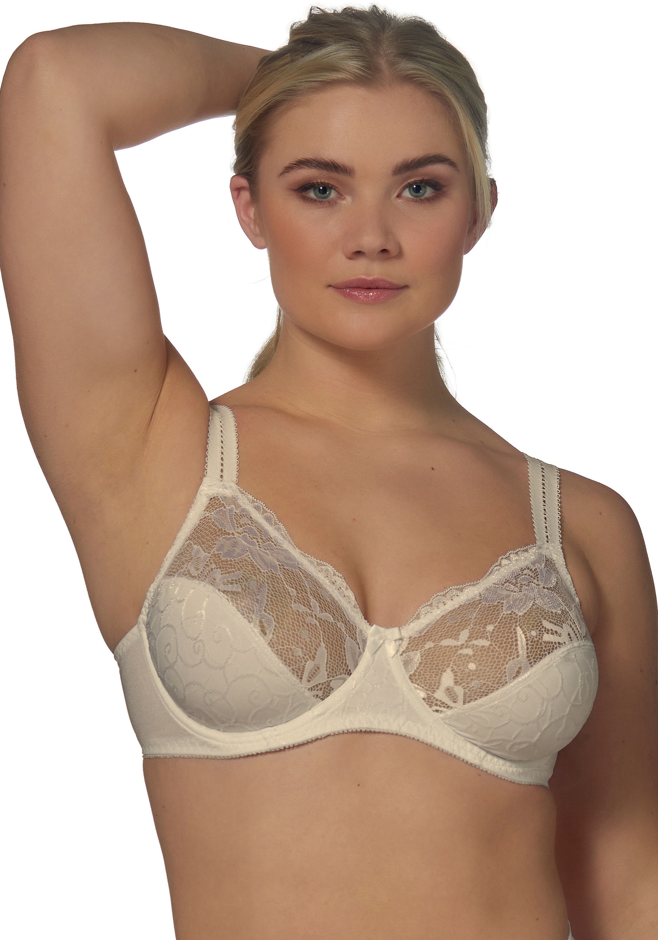Elbrina Bügel-BH "EMBROIDERY" breite Träger, ohne Schale, mit Bügel, mit Spitze, feminin