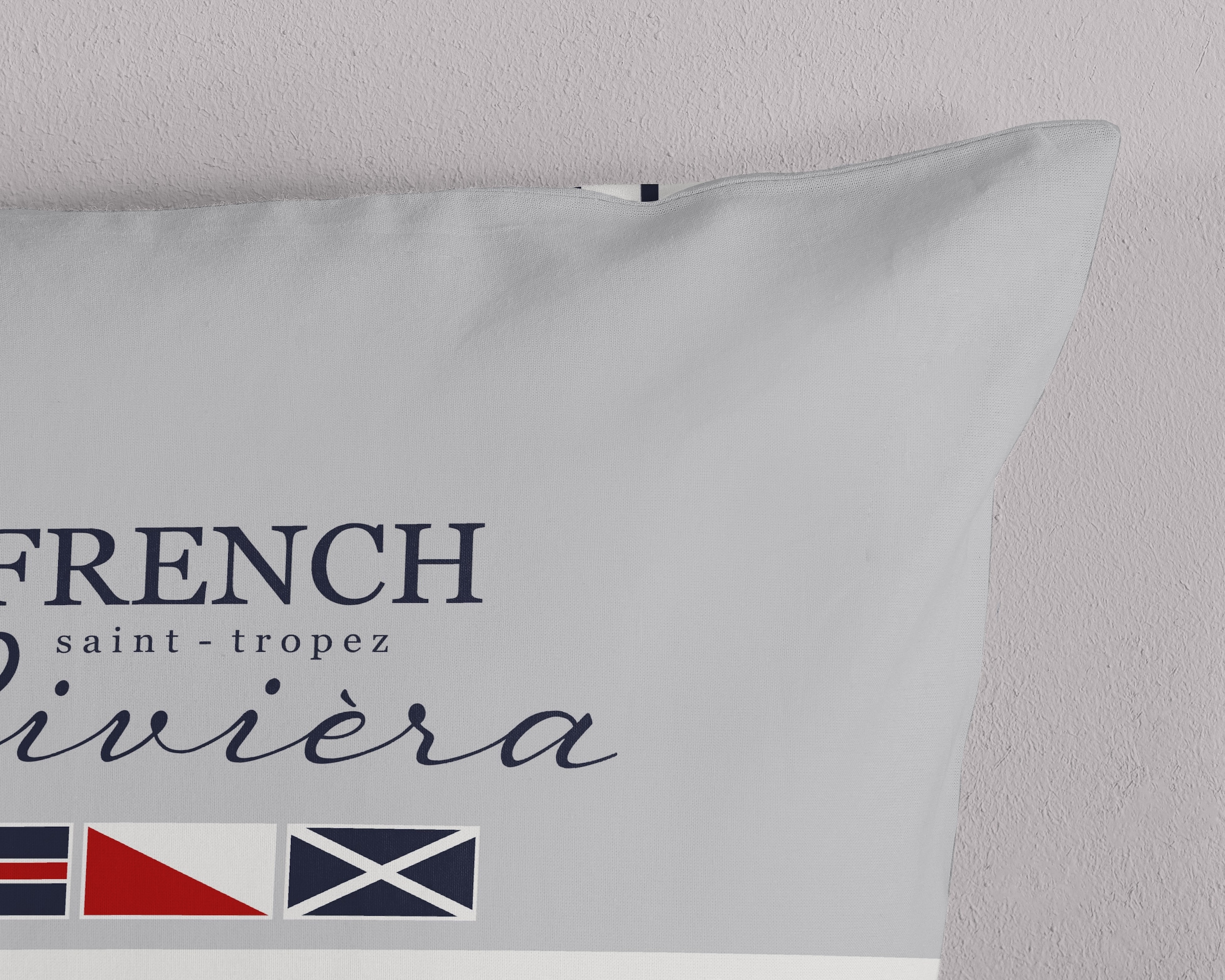 PURE luxury collection Wendebettwäsche »French«, Mikrofaser, Pflegeleicht, Reissverschluss, Wendeoptik, Maritim, Grau