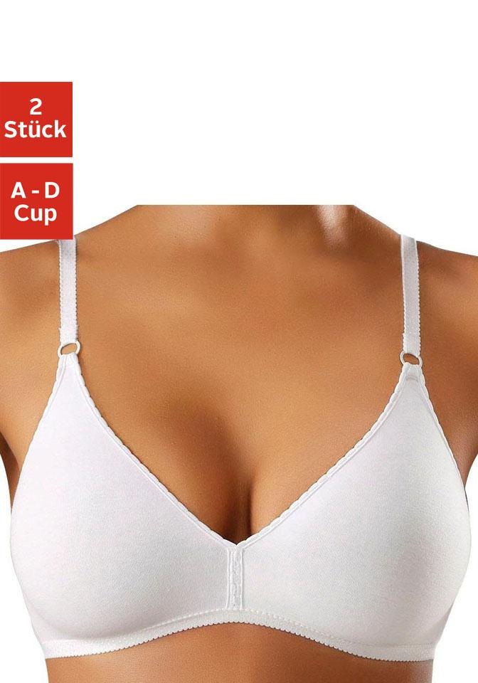 petite fleur Bralette-BH Packung, 2 Stück, ohne Bügel aus angenehm weicher Baumwollqualität, Basic