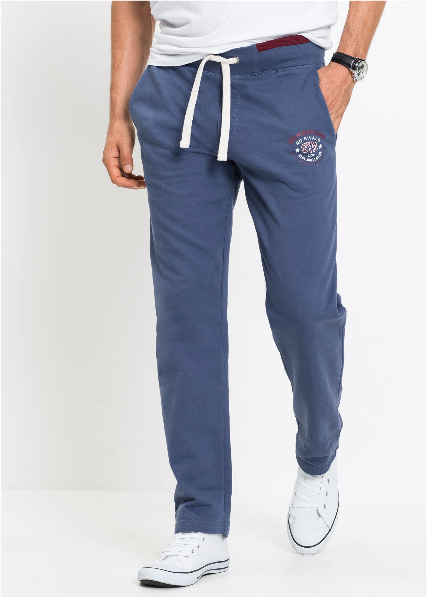 bonprix Jogginghose mit elastischem Bund, mit Kordelzug, regular fit, mit Gesässtasche