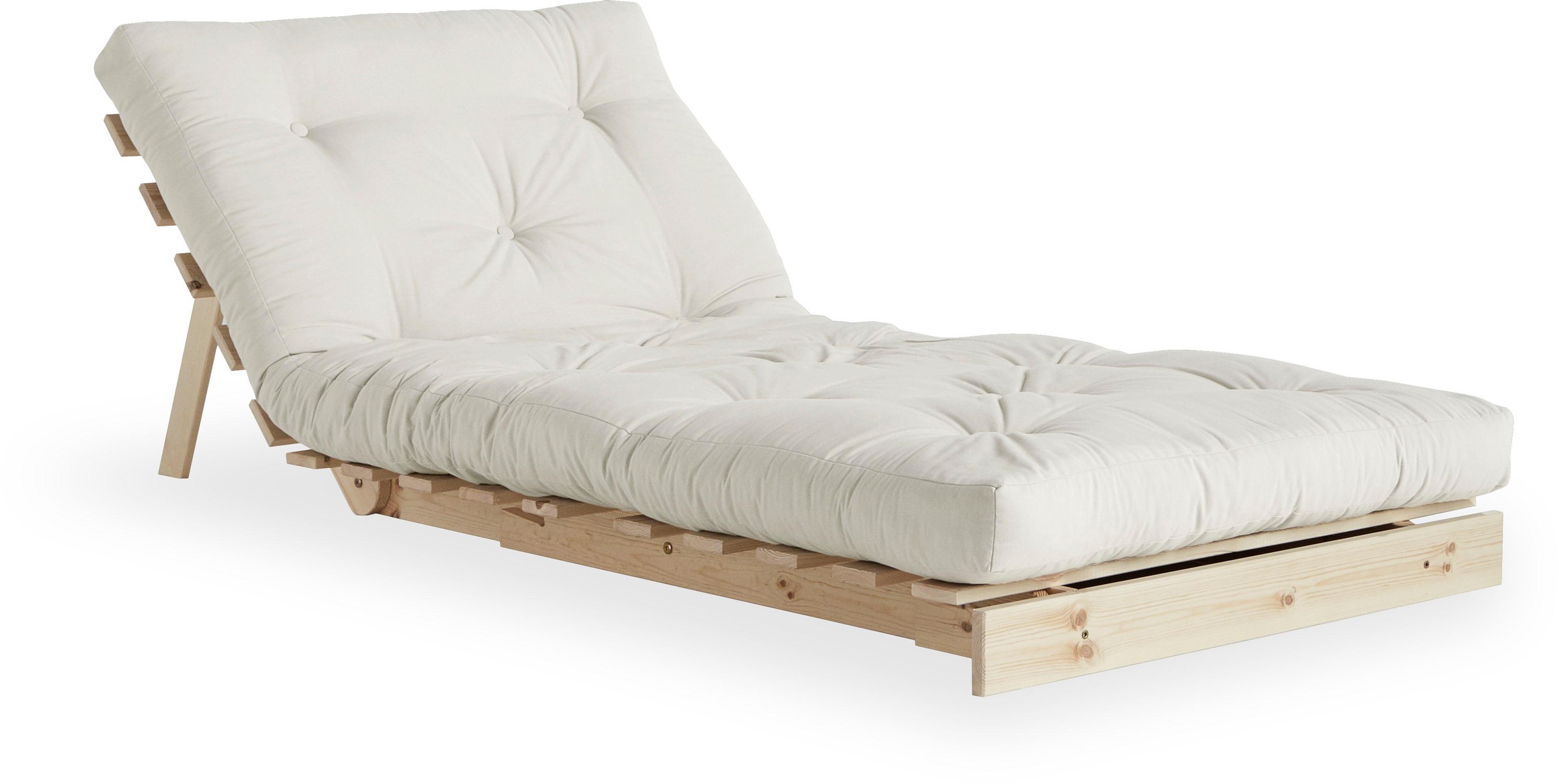 Karup Design Daybett "Roots Sofa Bed, Schlafsofa, Bettfunktion, FSC-Massivholz, B: 90 cm" Erhältlich in Breite 90 cm, 140 cm oder 160 cm, Inkl. Futonmatratze. Made in Europe, minimalistisches Design