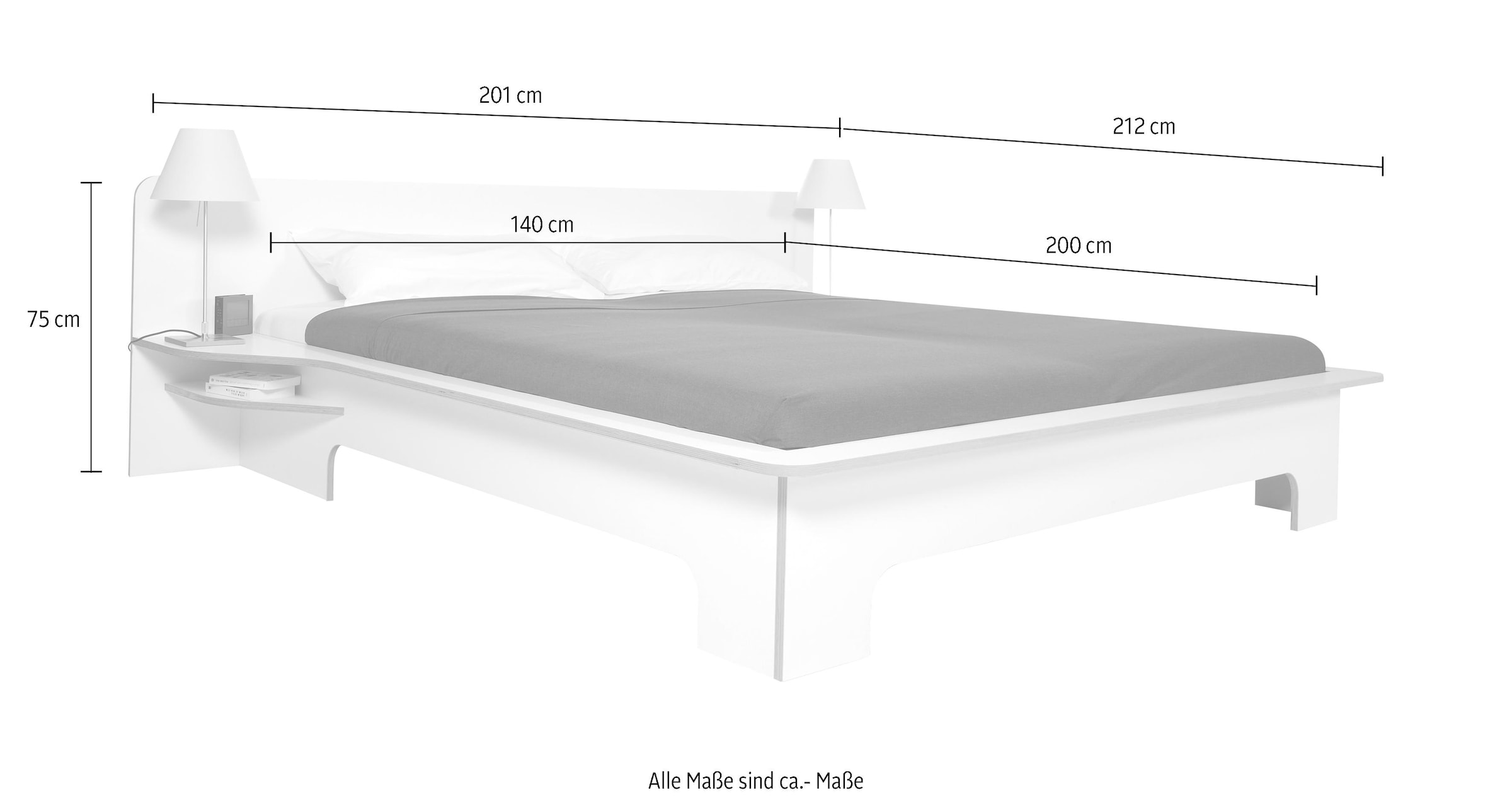 Müller SMALL LIVING Bettgestell »PLANE«, wahlweise mit Bettkasten, ausgezeichnet mit dem German Design Award