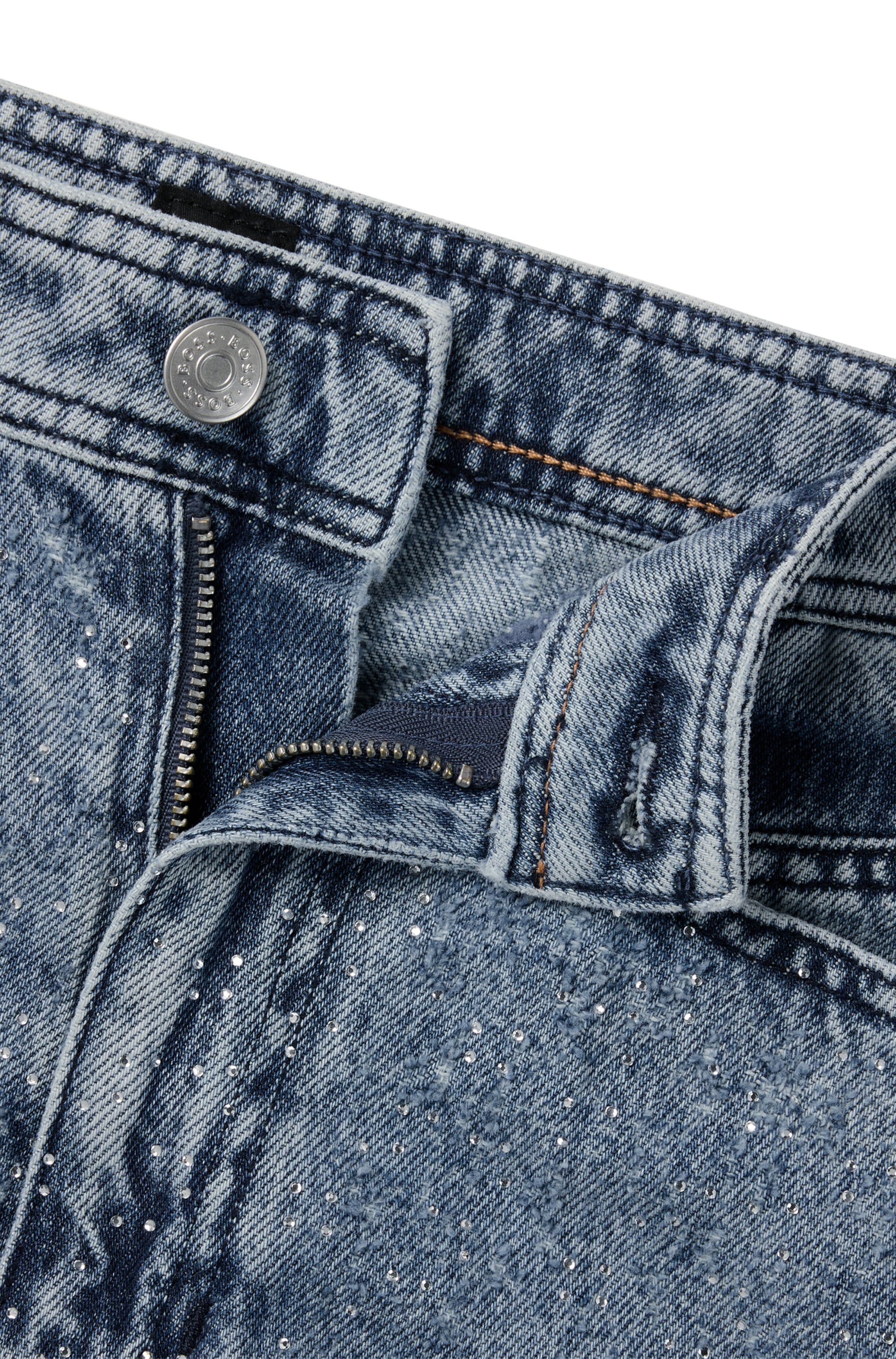 BOSS ORANGE High-waist-Jeans »Marlene High Rise, High Waist Premium Damenmode«, mit All Over Strass und Glitzer Effekt