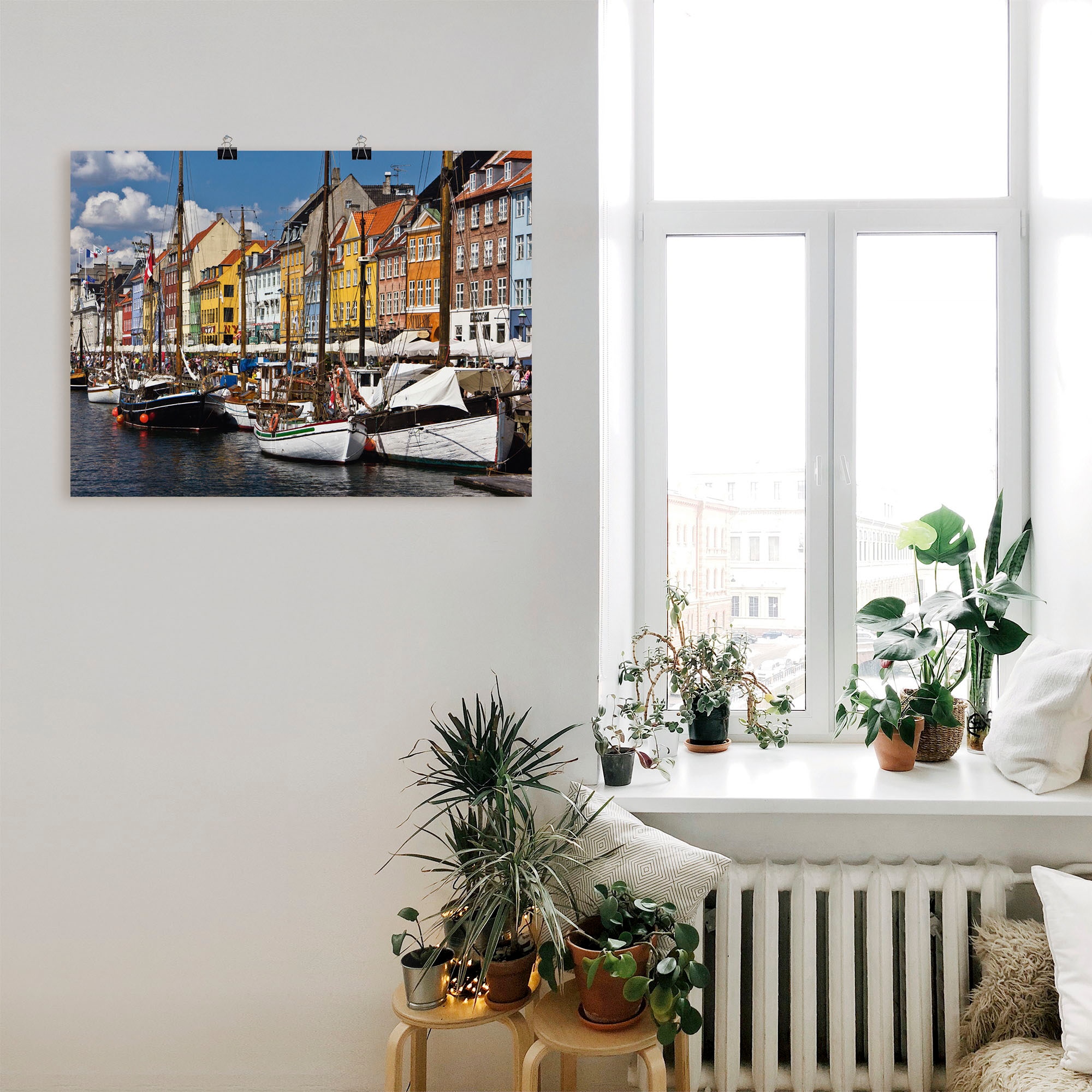 Artland Poster »alter Hafen in Kopenhagen 2«, Boote & Schiffe, (1 St.), als Alubild, Leinwandbild, Wandaufkleber oder Poster in versch. Grössen