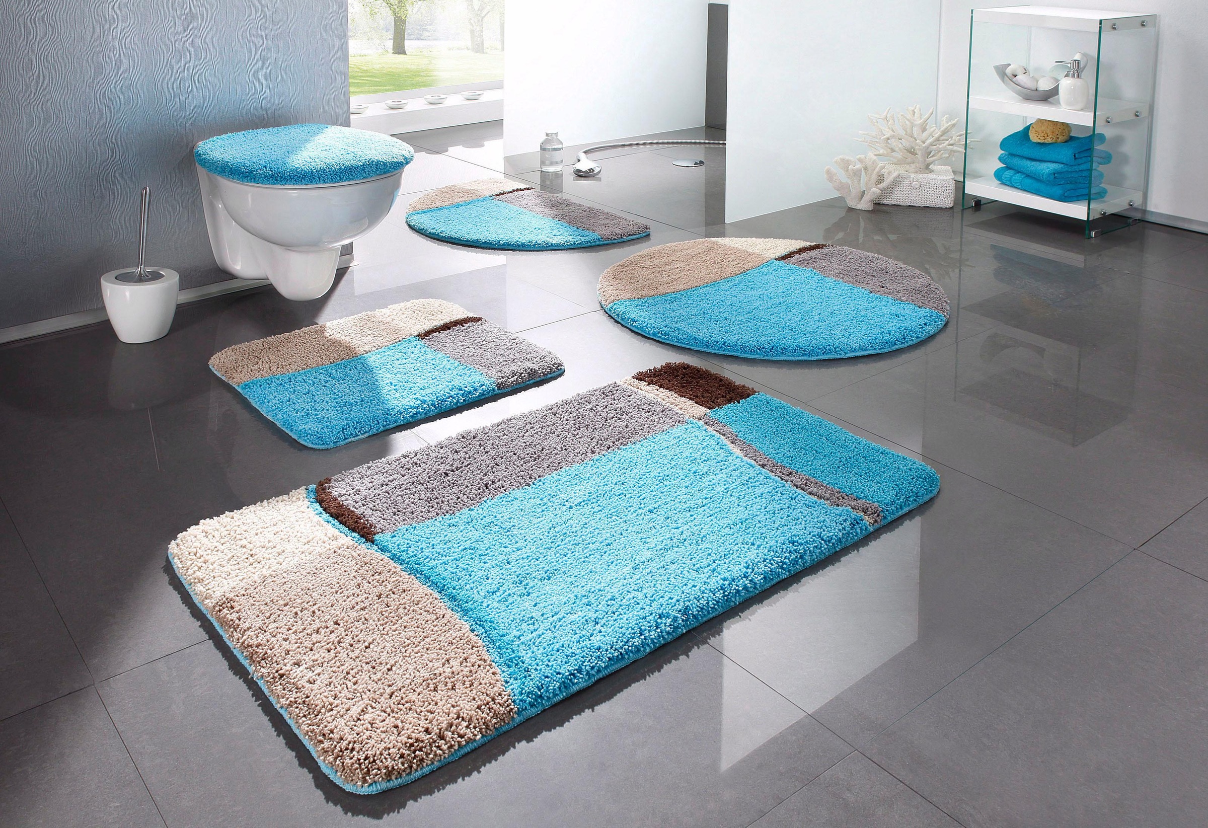 my home Badematte »Belio«, rutschhemmend beschichtet, fussbodenheizungsgeeignet-schnell trocknend-strapazierfähig, Badematte, Badteppich, Badematten auch als 2 tlg. Set erhältlich, bunt