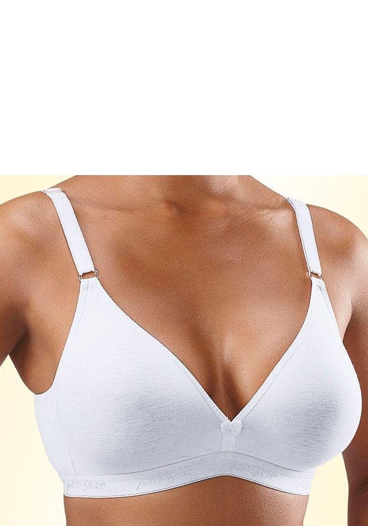 petite fleur Bralette-BH, (Packung, 3 Stück), ohne Bügel im Triangel-Schnitt aus schöner Baumwolle