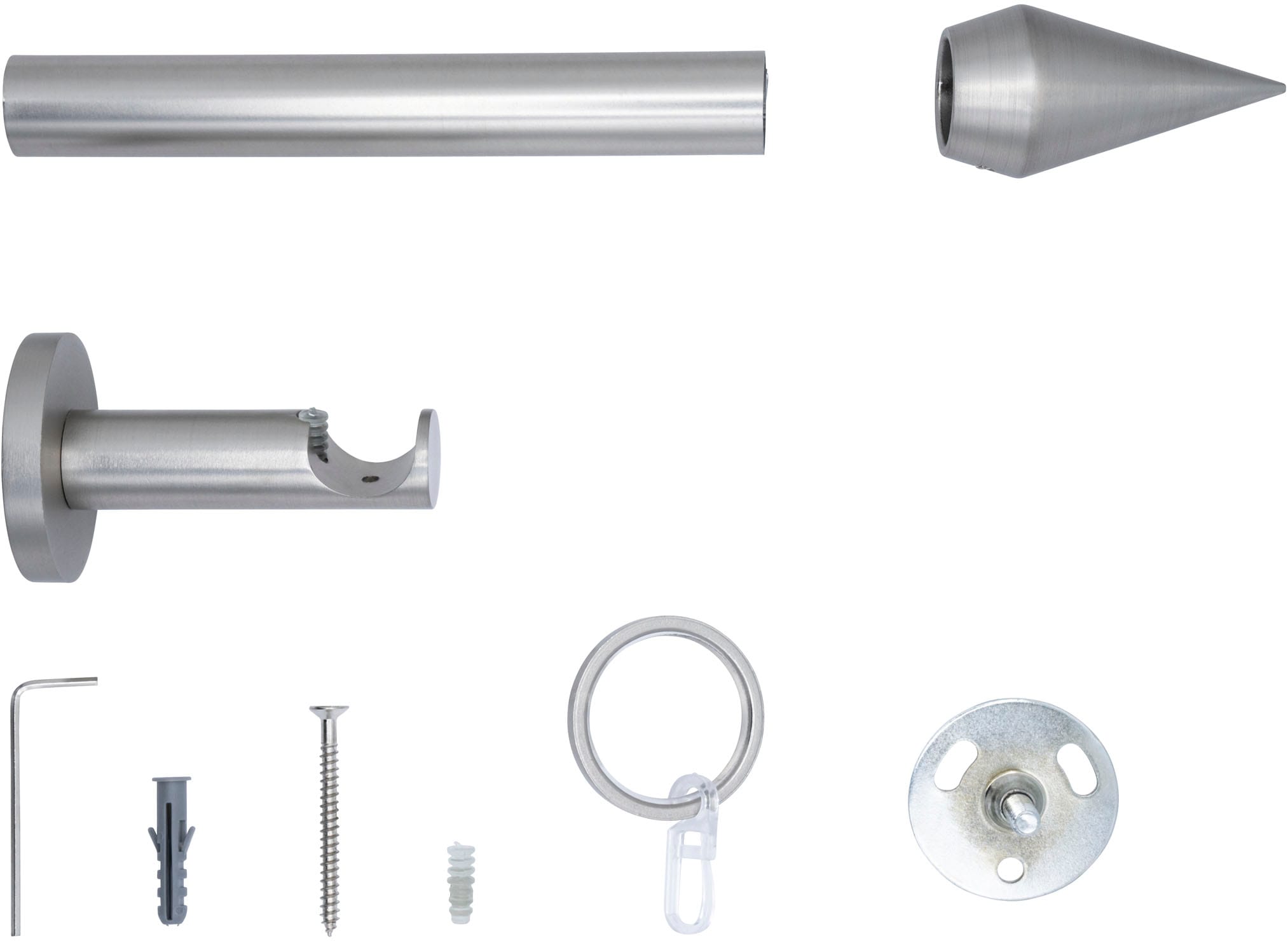 mydeco Gardinenstange »20mm Point Wandträger 6,5 cm«, 1 läufig-läufig, Fixmass