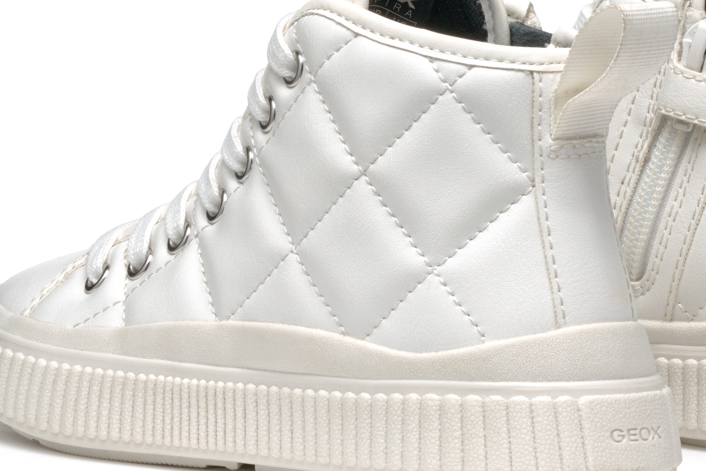 Geox Sneaker »J LAQUINNY GIRL B«, High Top Sneaker, Schnürboots, Freizeitschuh mit Reissverschluss