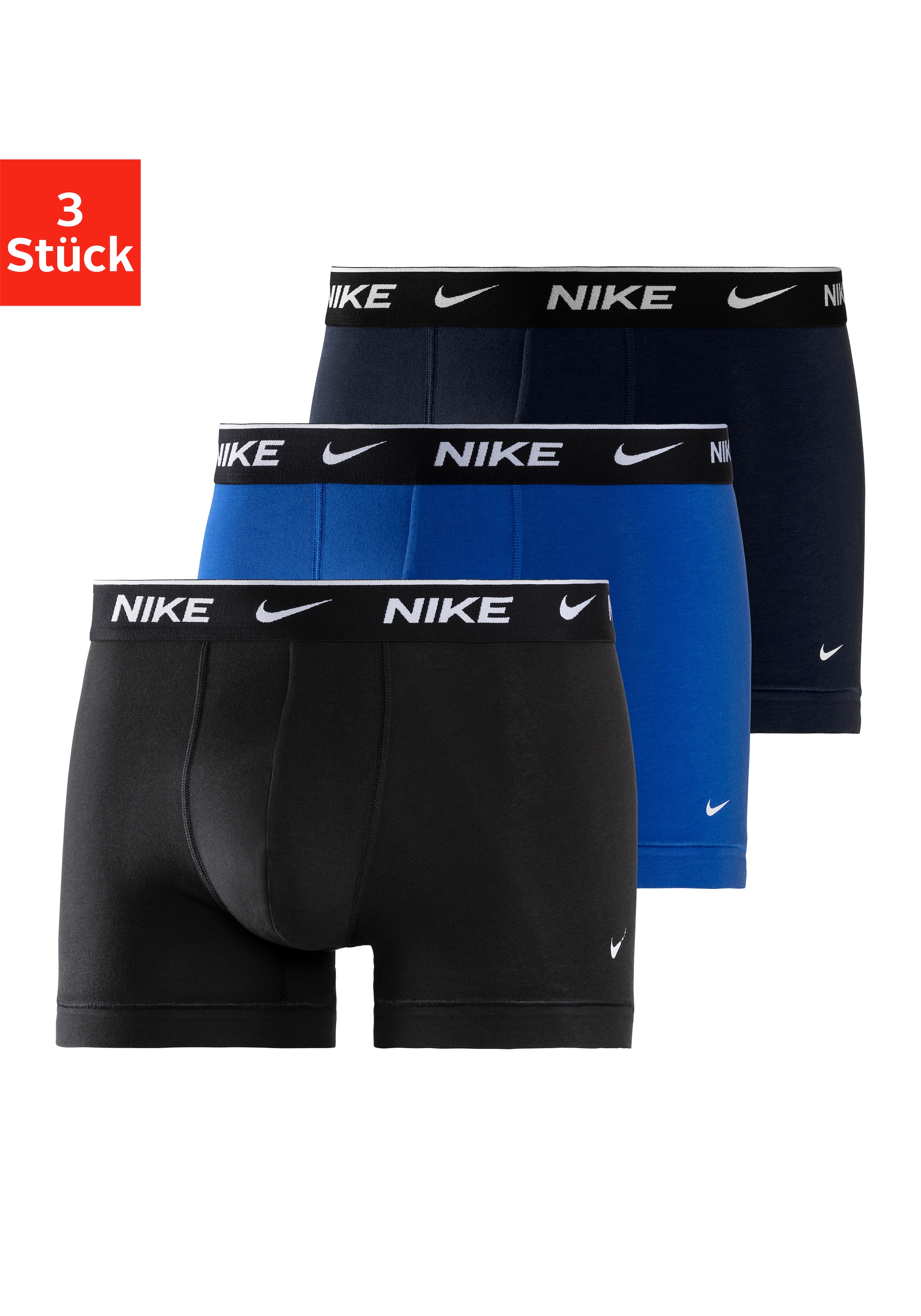 NIKE Underwear Trunk »TRUNK 3PK« Packung, 3er, 3 Stk. mit Logo-Elastikbund